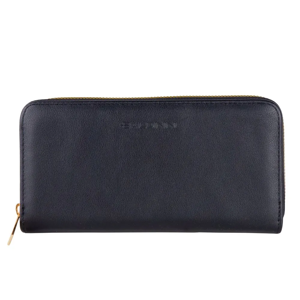 Baldinini Trend Women's Chic Black Leather Zip Wallet