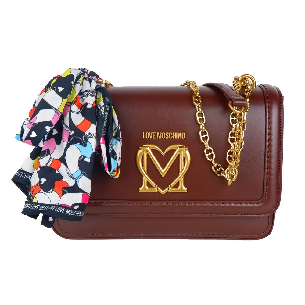 Love Moschino Women's Elegant Black Shoulder Bag with Gold Accents