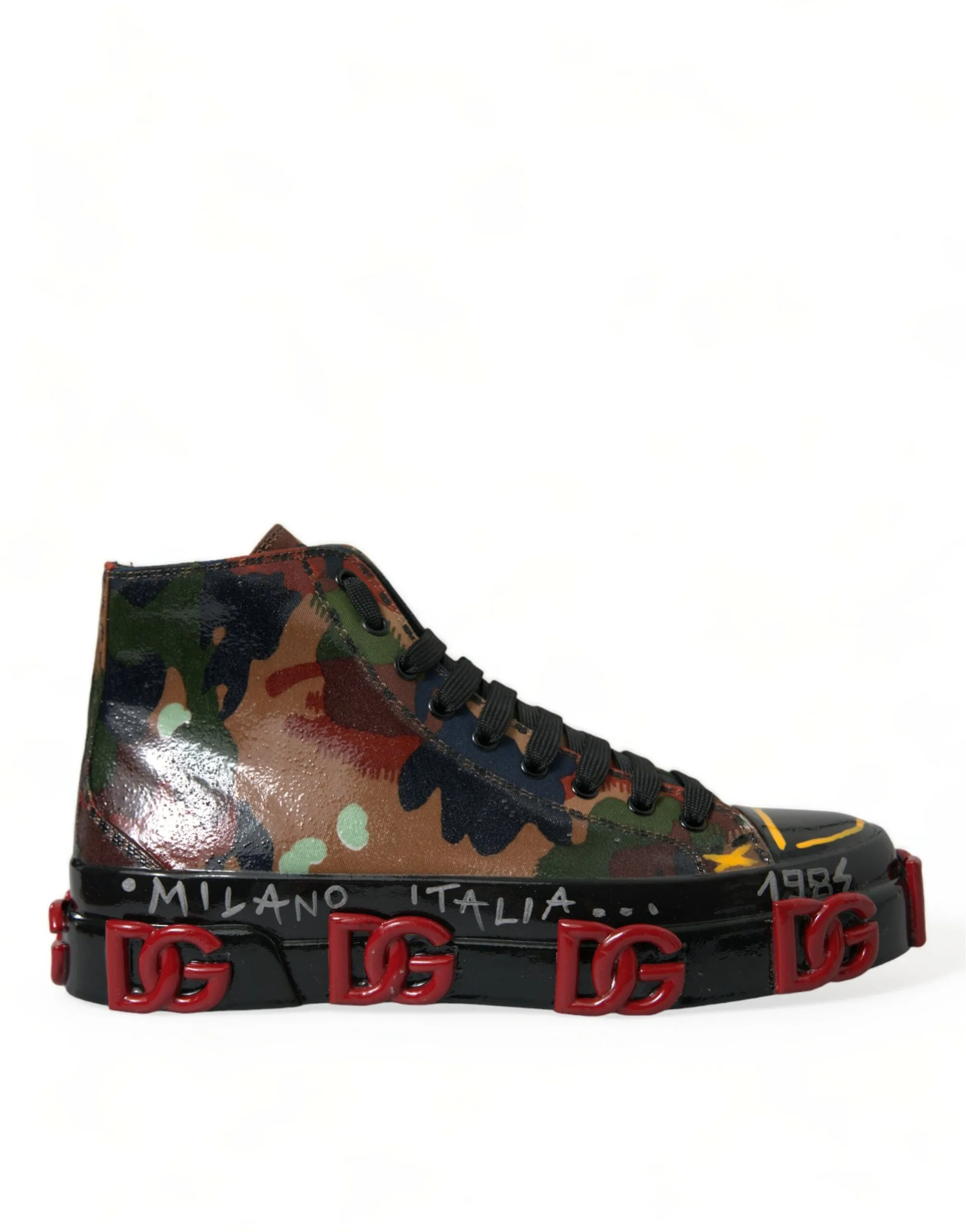 Dolce & Gabbana Men's Chic Multicolor High-Top Sneakers