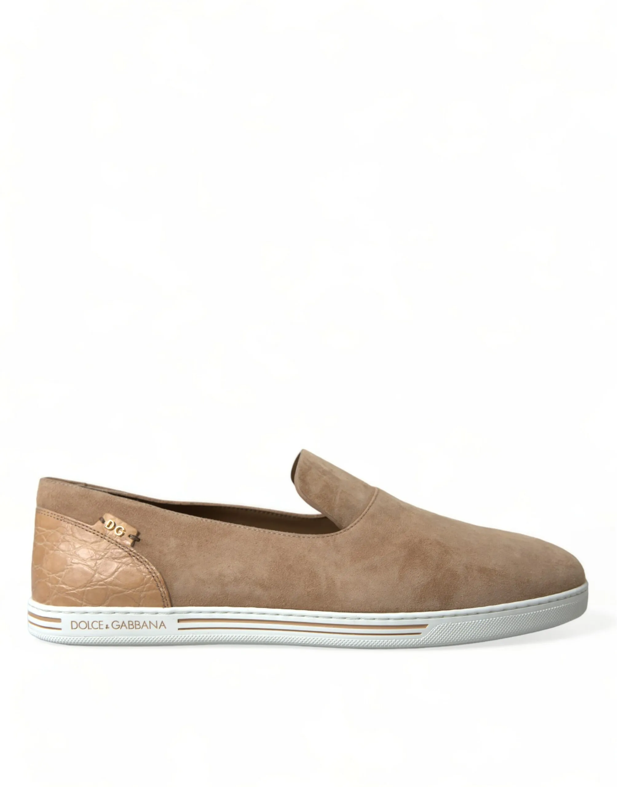 Dolce & Gabbana Men's Elegant Beige Leather Loafers