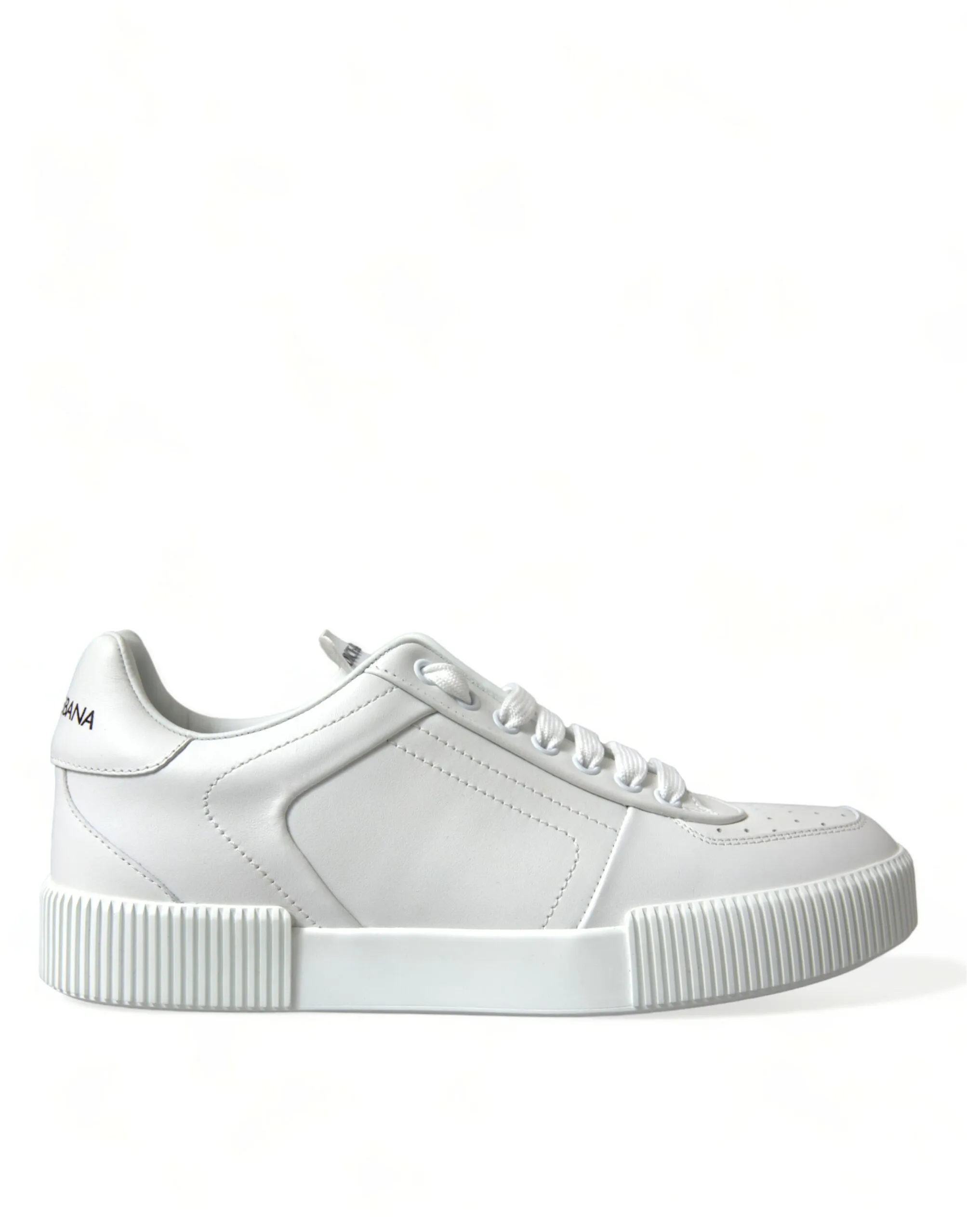 Dolce & Gabbana Men's Elegant White Low-Top Calfskin Sneakers