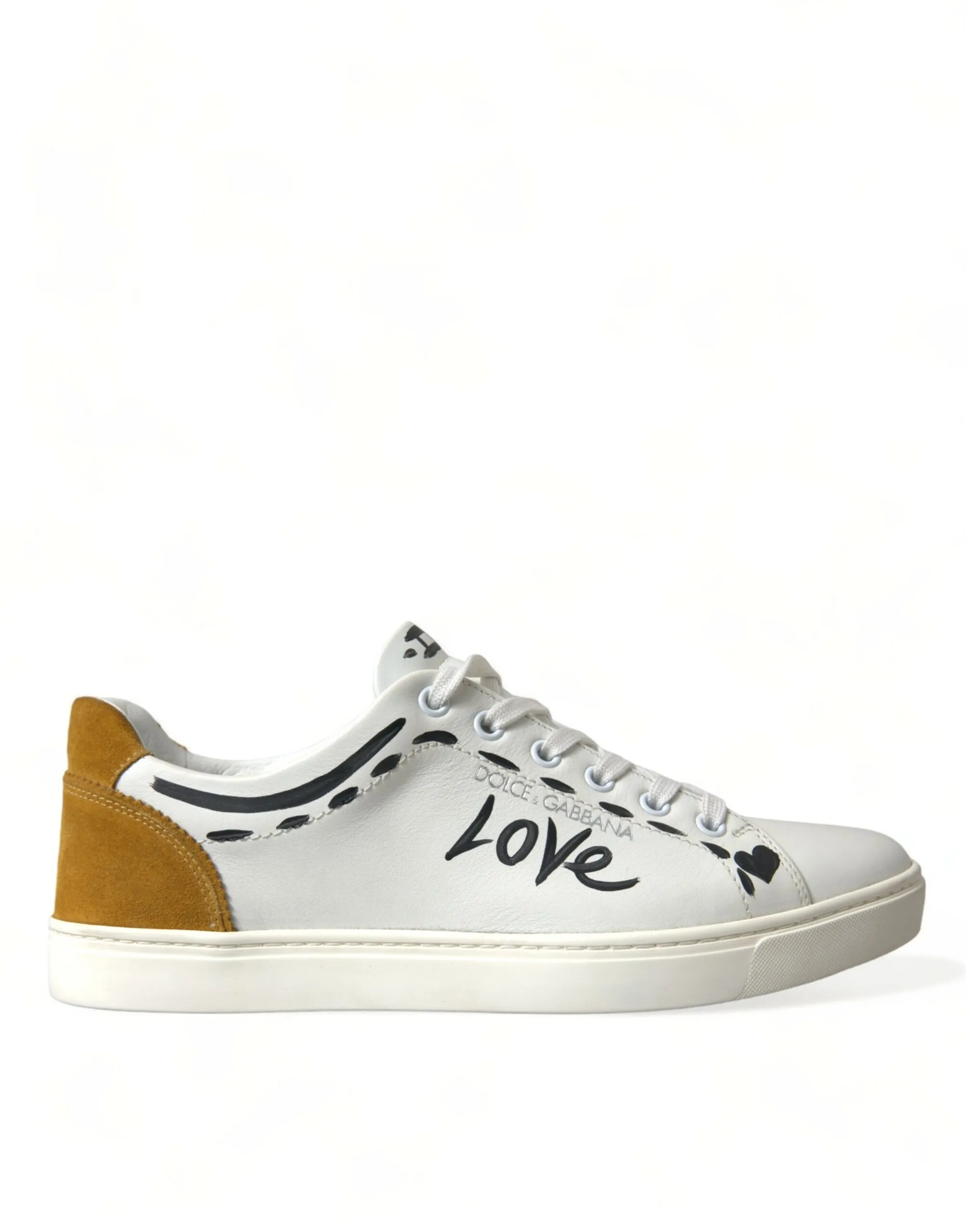 Dolce & Gabbana Men's Sleek White Low Top Leather Sneakers