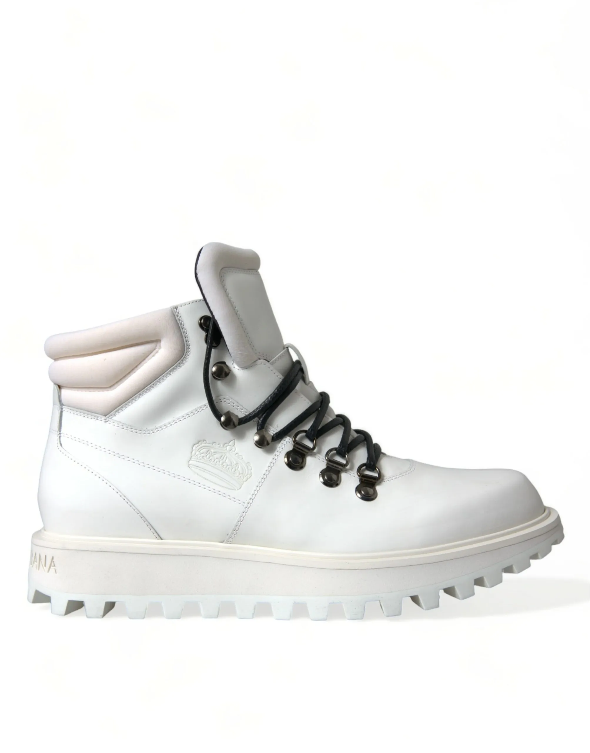 Dolce & Gabbana Men's Elegant White Leather Ankle Boots