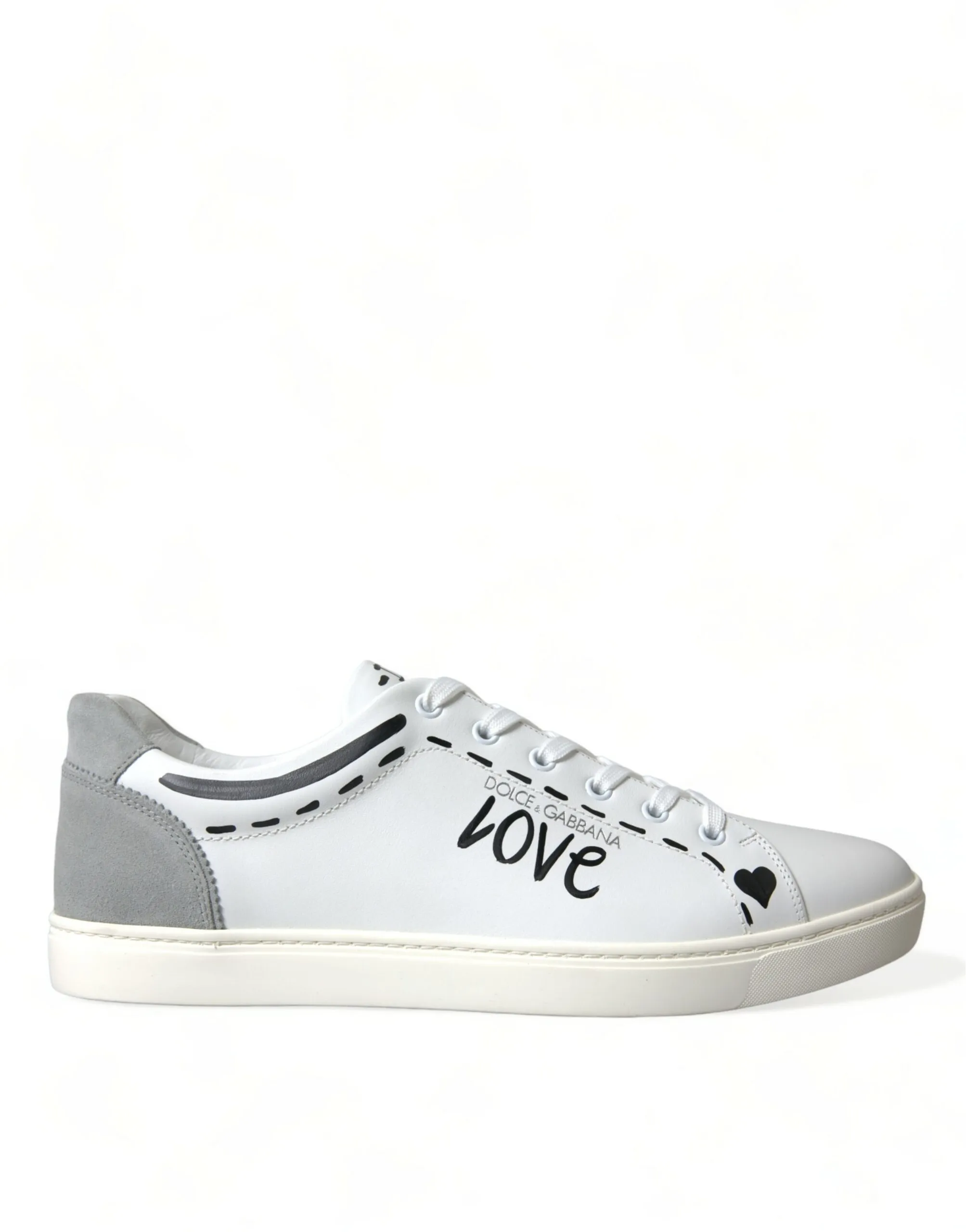 Dolce & Gabbana Men's Elegant White Calfskin Leather Sneakers