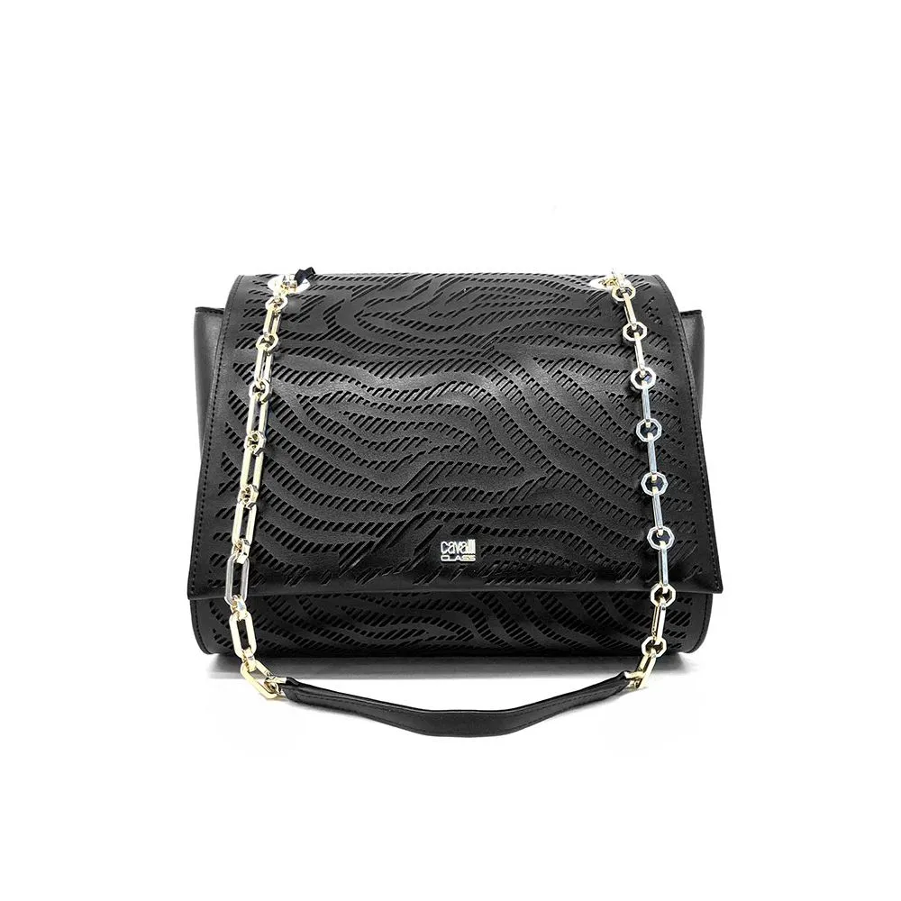 Cavalli Class Women's Elegant Perforated Calfskin Shoulder Bag