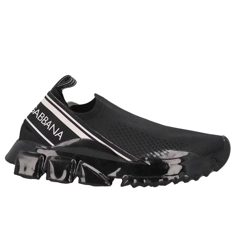 Dolce & Gabbana Women's Elegant Black Stretch Sneakers for Sophisticated Style
