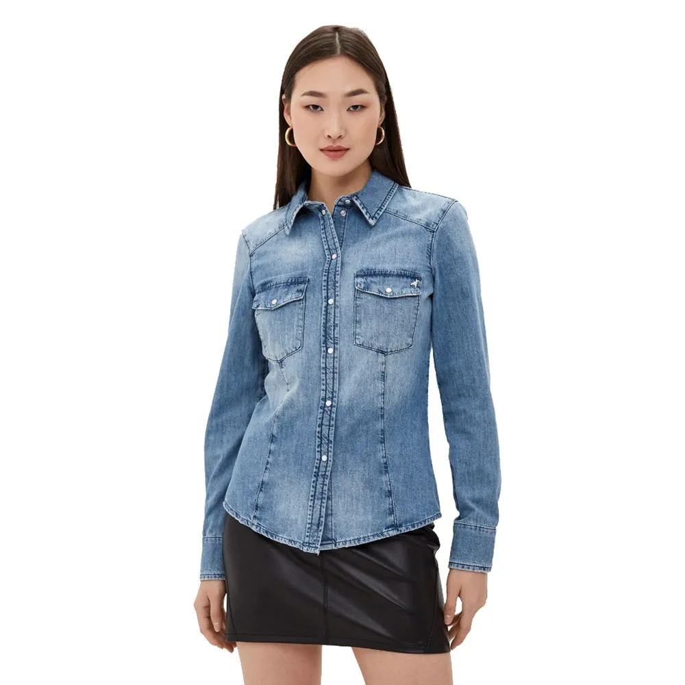 Patrizia Pepe Women's Chic Light Blue Denim Shirt