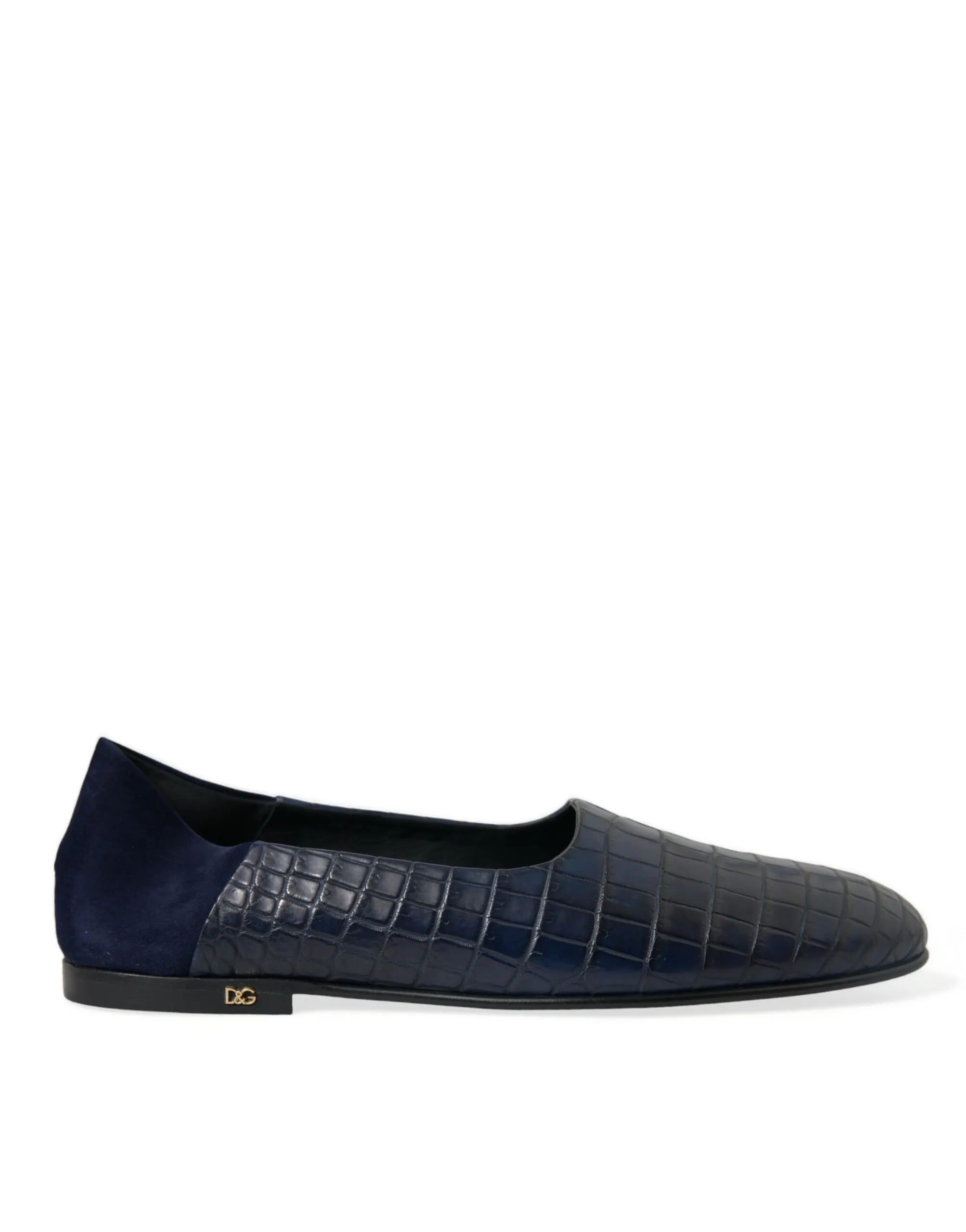 Dolce & Gabbana Men's Elegant Blue Crocodile Leather Loafers