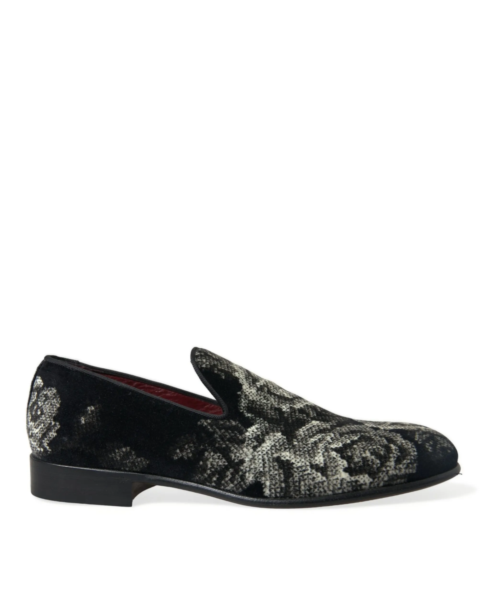 Dolce & Gabbana Men's Elegant Floral Velvet Loafers