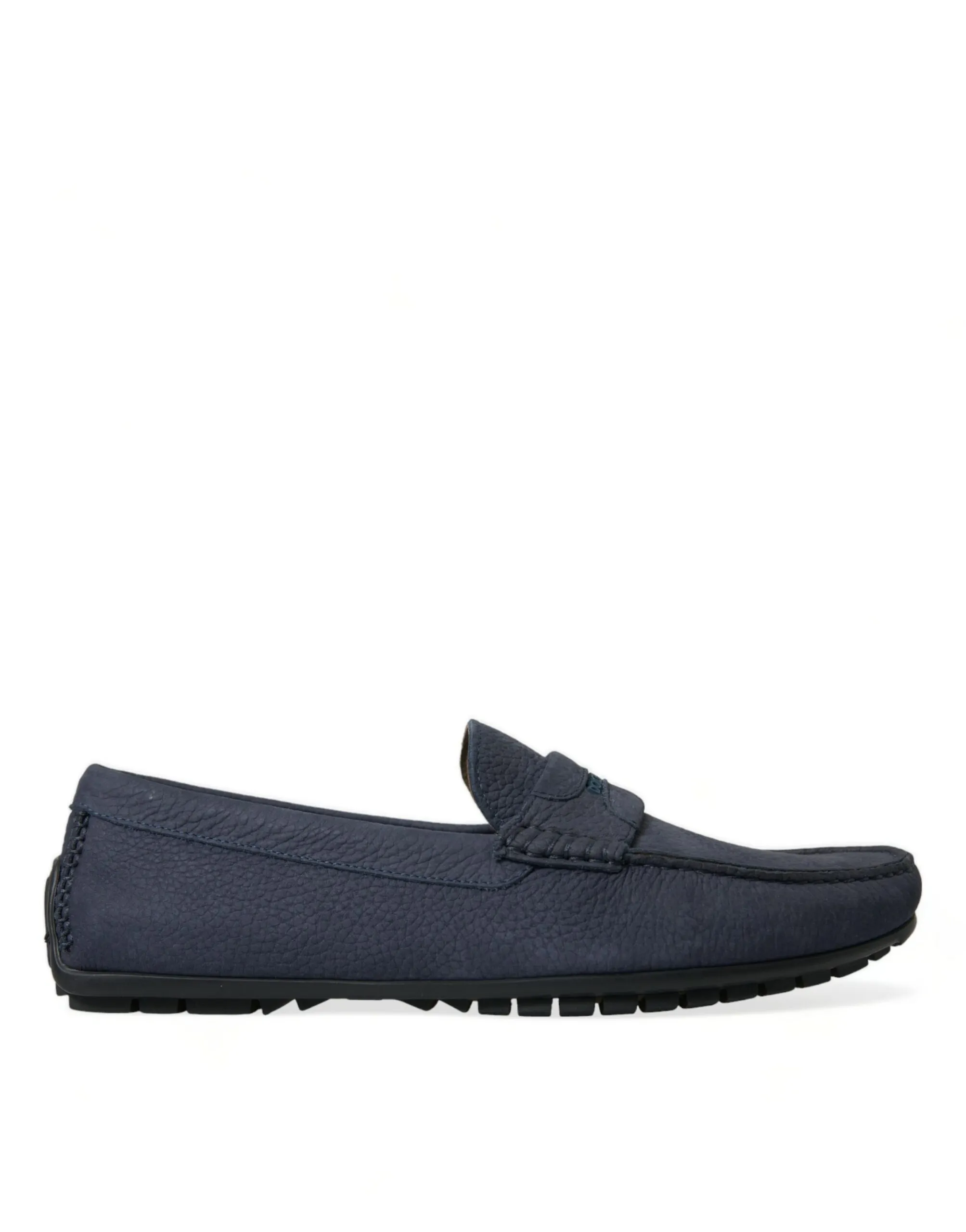 Dolce & Gabbana Men's Elegant Blue Leather Moccasin Shoes
