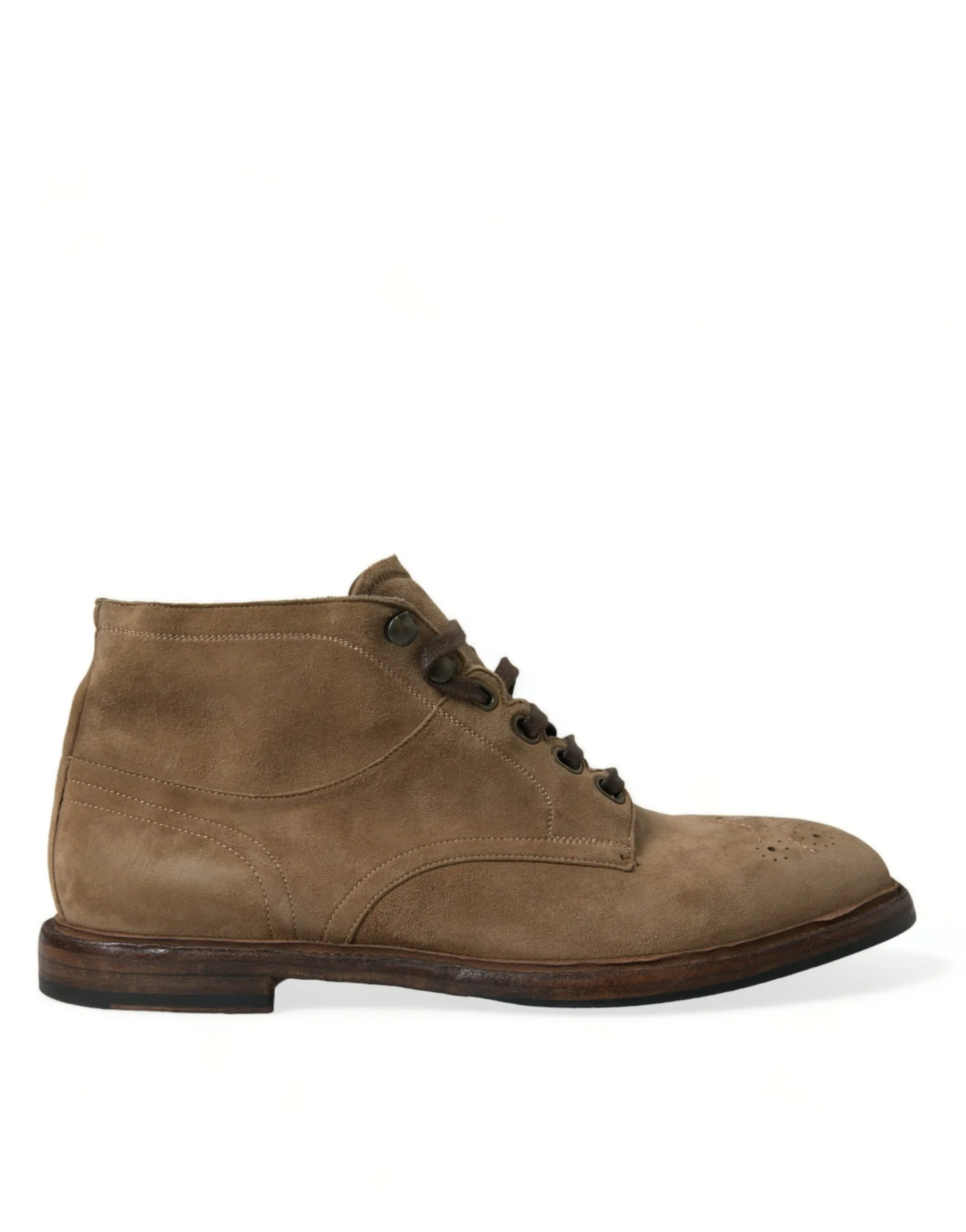 Dolce & Gabbana Men's Elegant Leather Ankle Lace-Up Boots