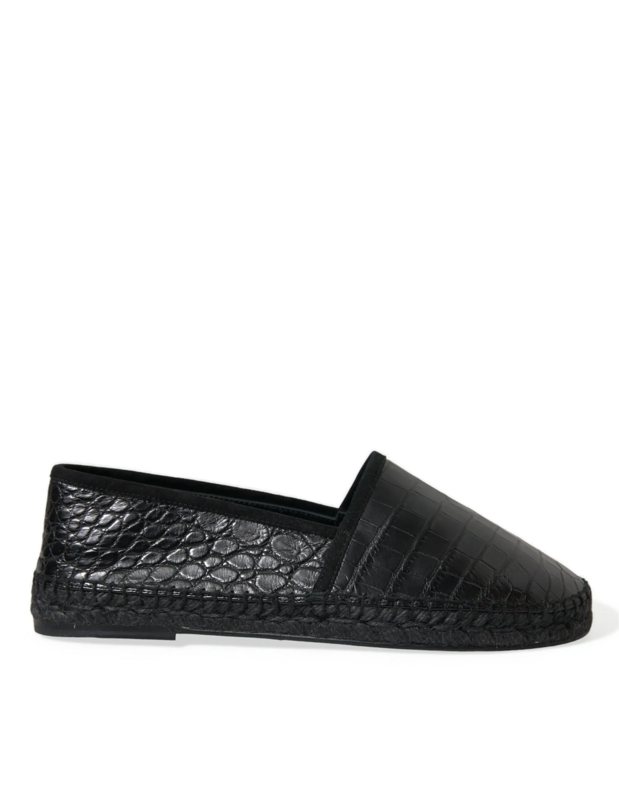 Dolce & Gabbana Men's Exotic Black Leather Espadrilles