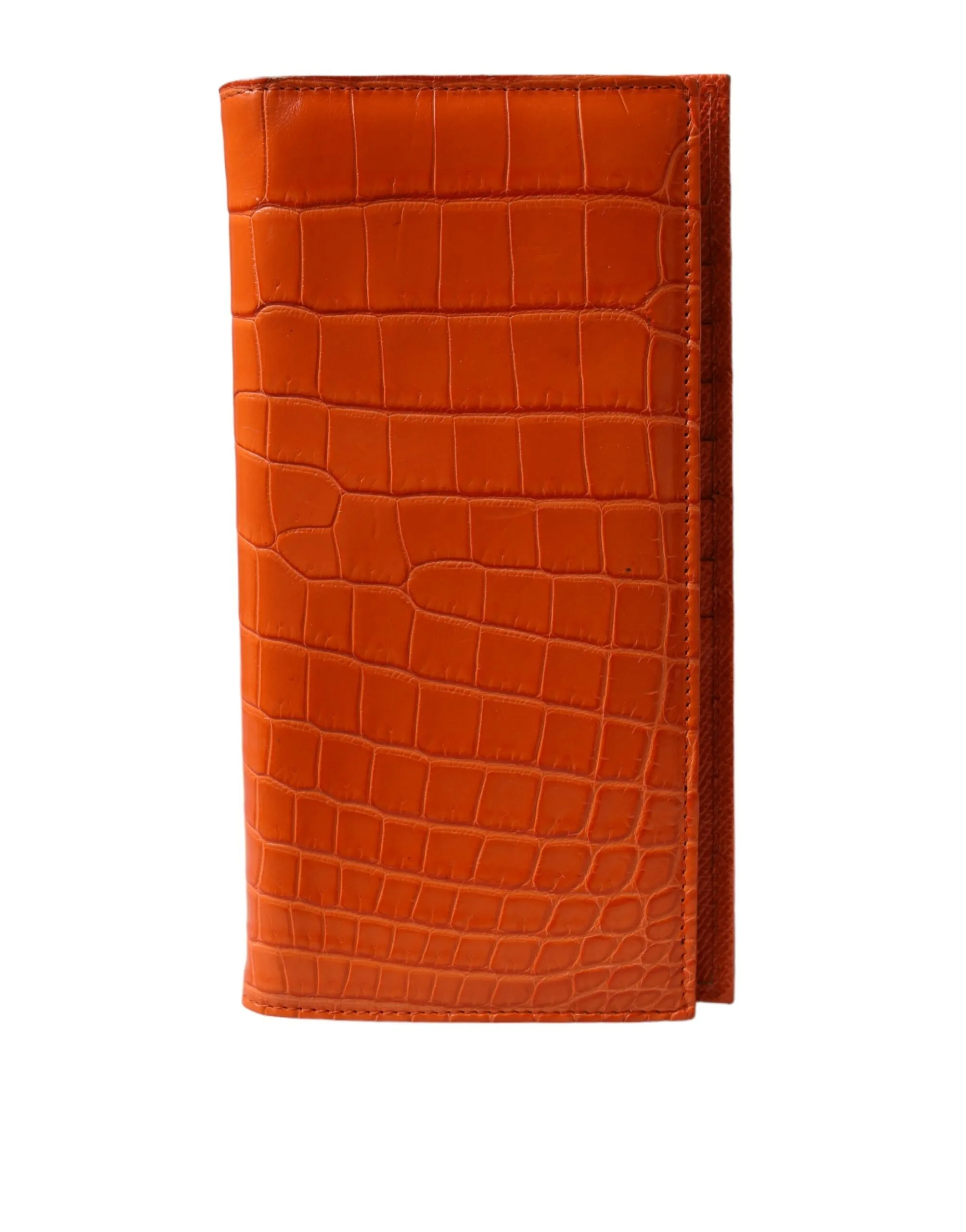 Dolce & Gabbana Women's Chic Orange Crocodile Leather Wallet