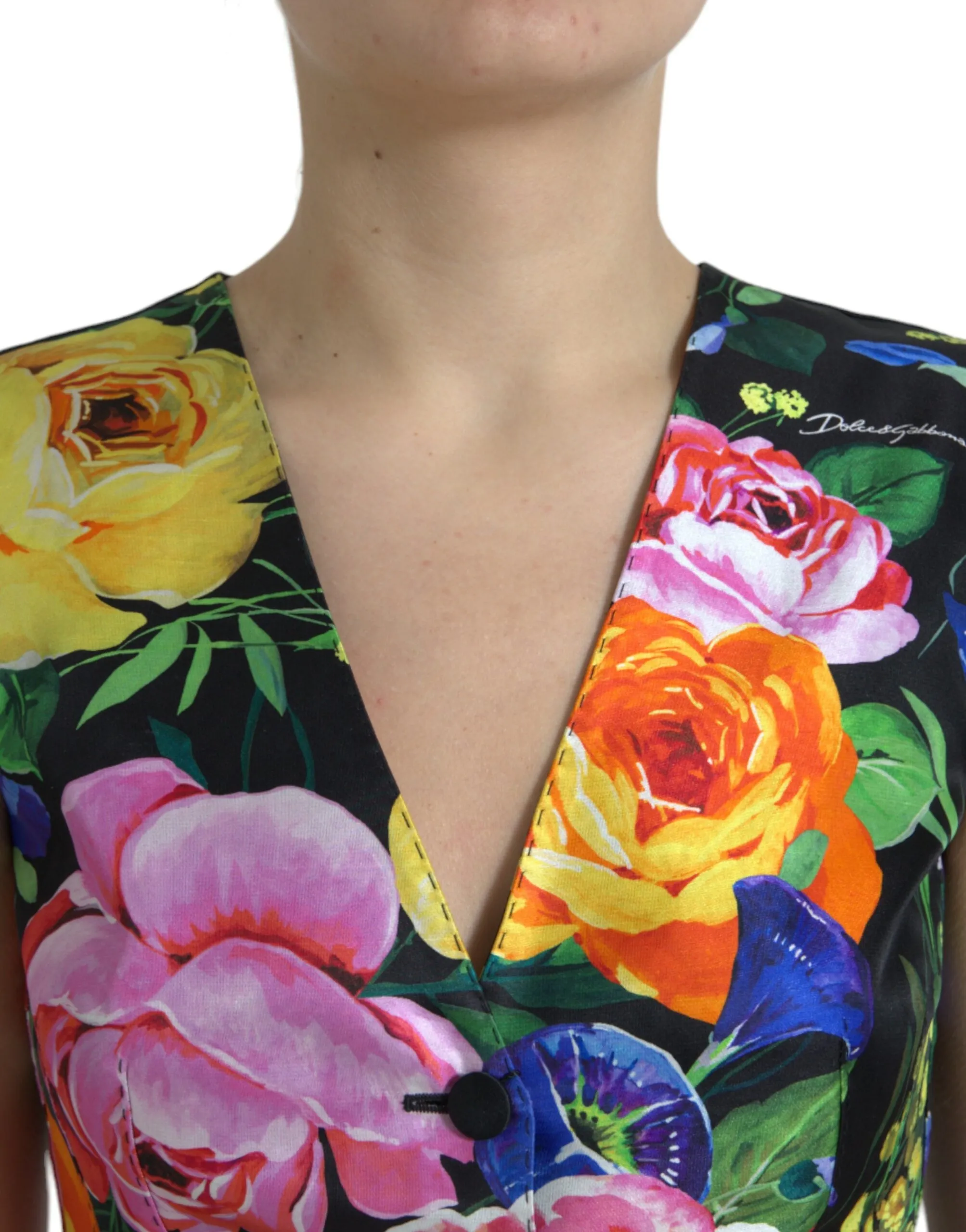 Dolce & Gabbana Women's Floral Silk Blend Sleeveless Waistcoat