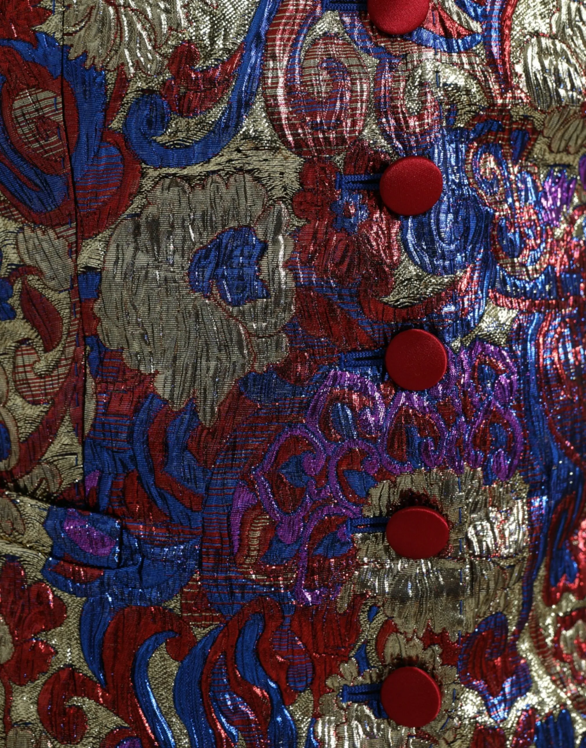 Dolce & Gabbana Women's Multicolor Floral Print Jacquard Waistcoat Vest