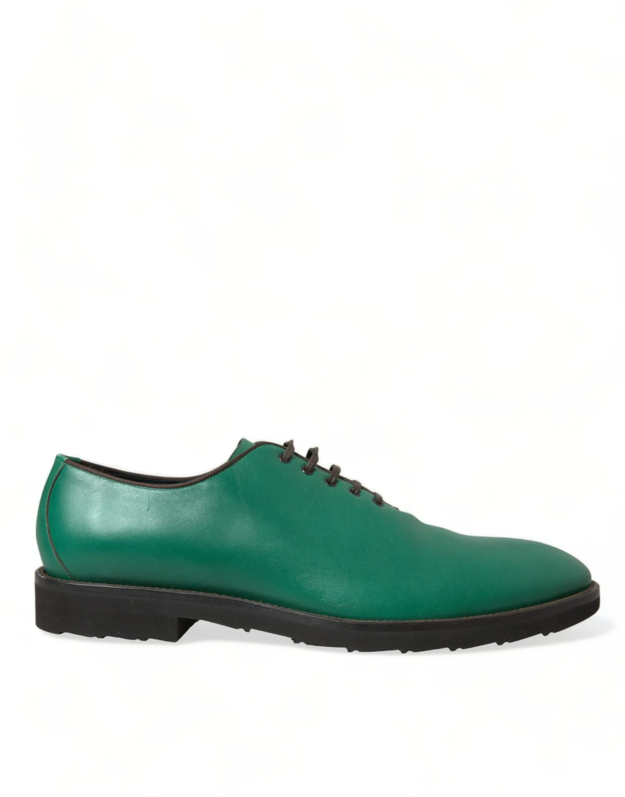 Dolce & Gabbana Men's Elegant Green Leather Oxford Dress Shoes