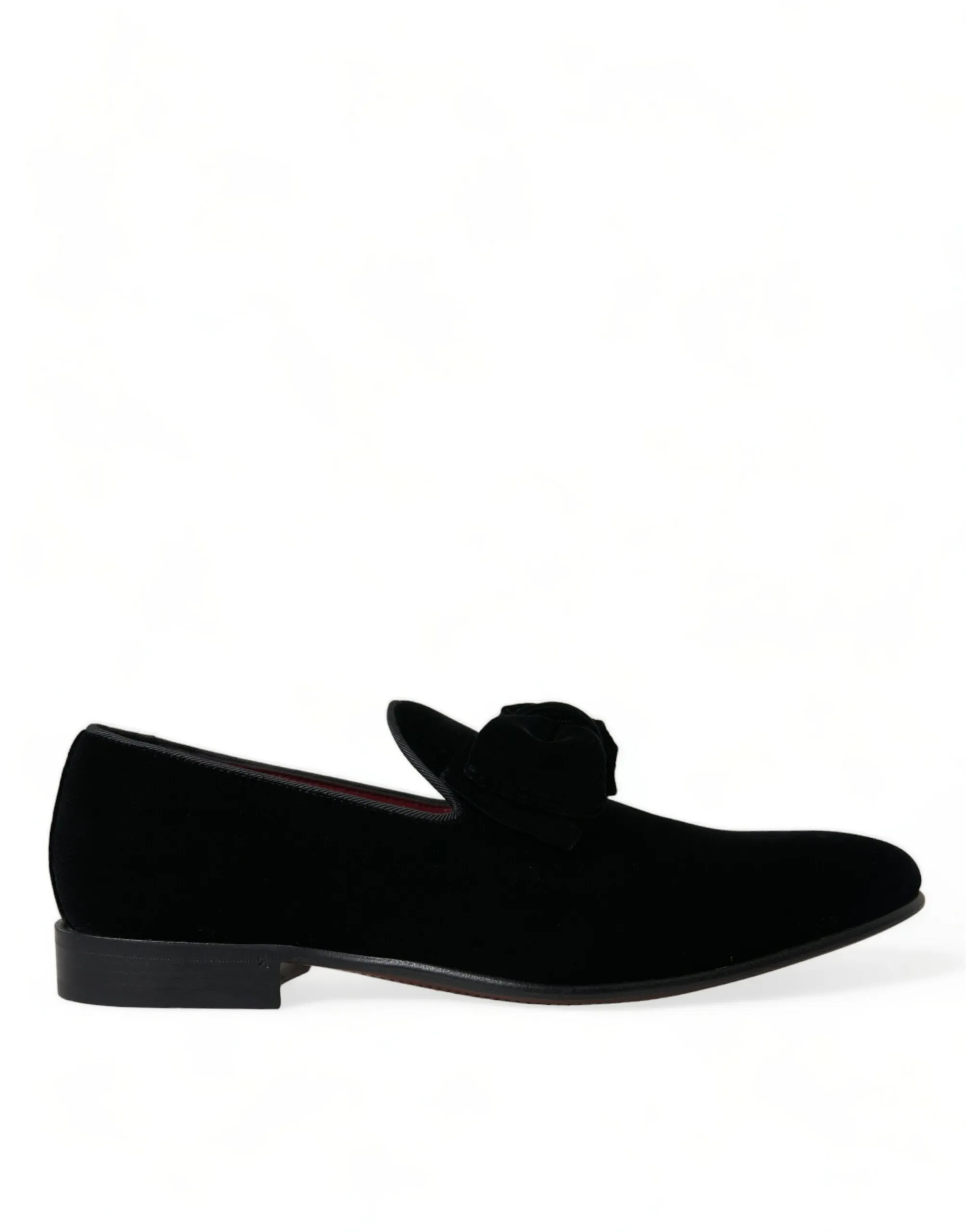 Dolce & Gabbana Men's Elegant Black Velvet Loafers - Men's Luxury Footwear
