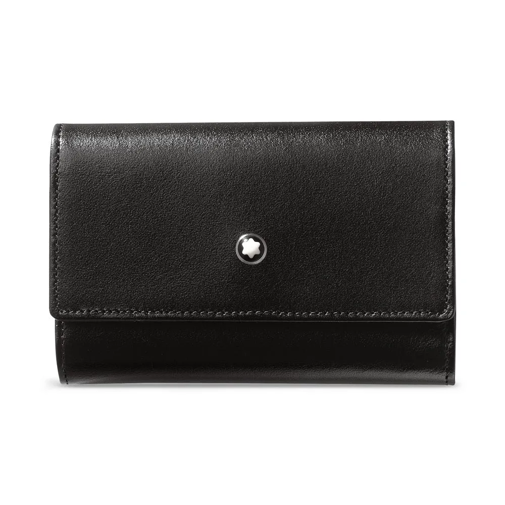 Montblanc Men's Elegant Black Calfskin Leather Key Case
