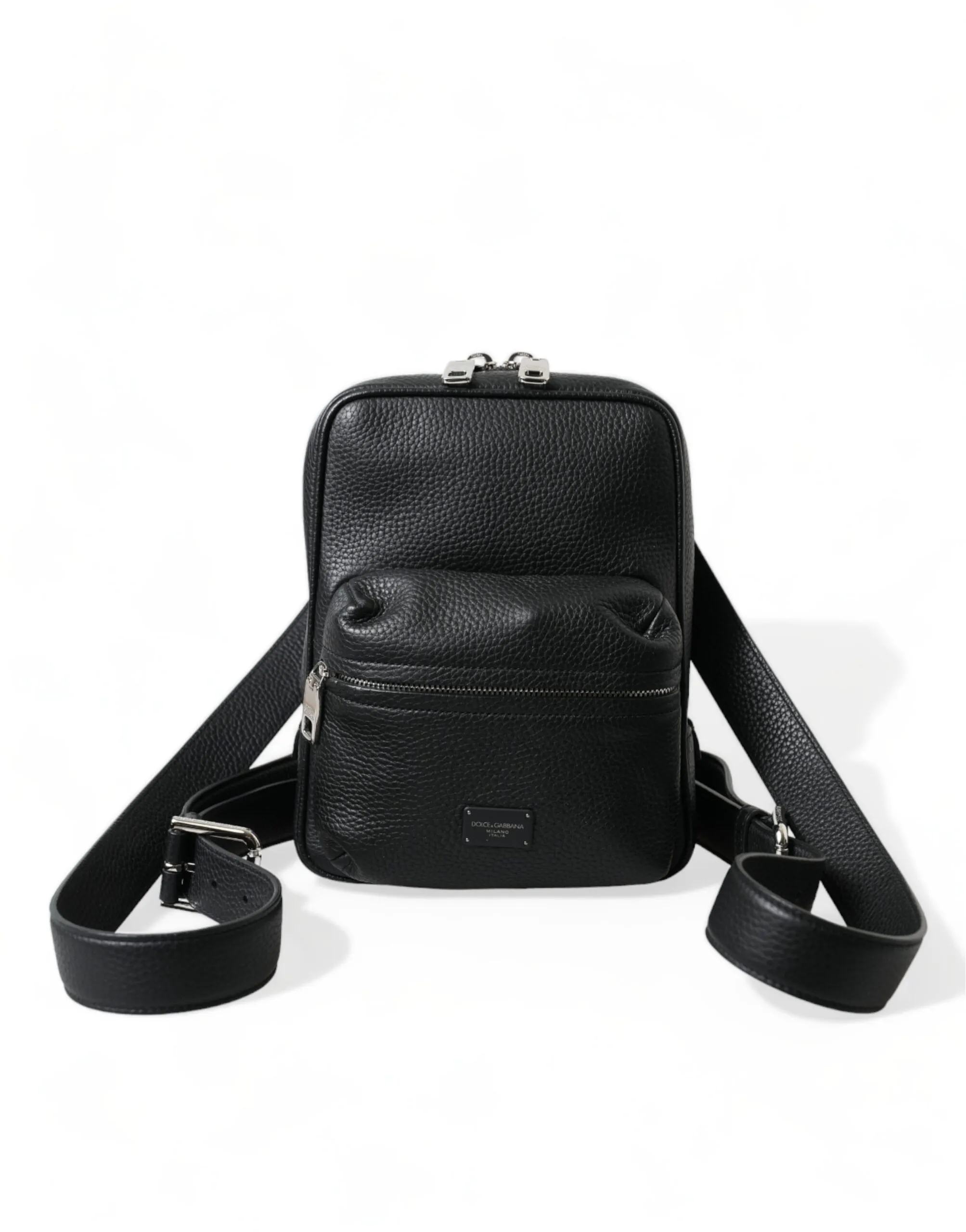 Dolce & Gabbana Men's Chic Black Calf Leather Small Backpack