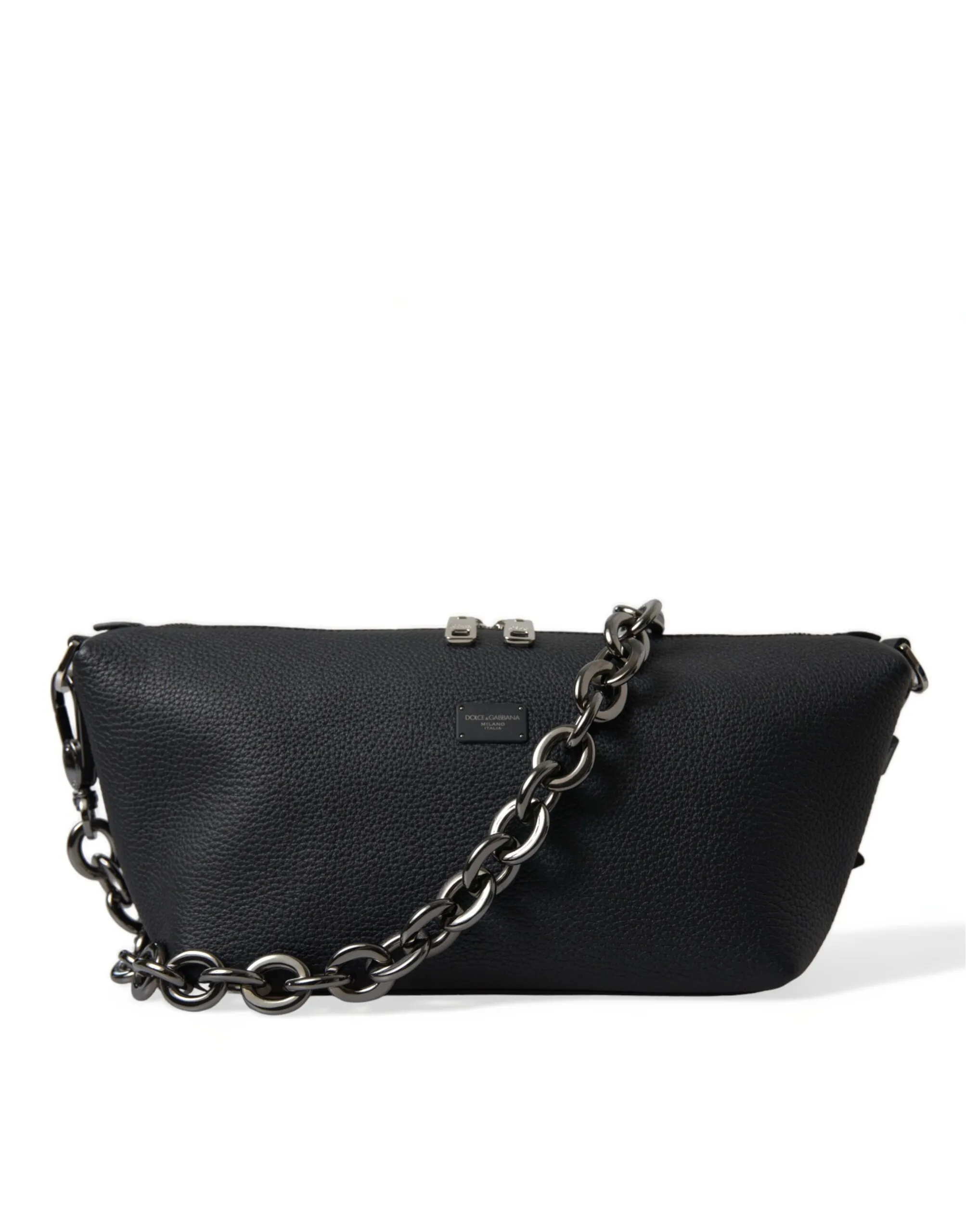 Dolce & Gabbana Men's Elegant Black Leather Shoulder Bag