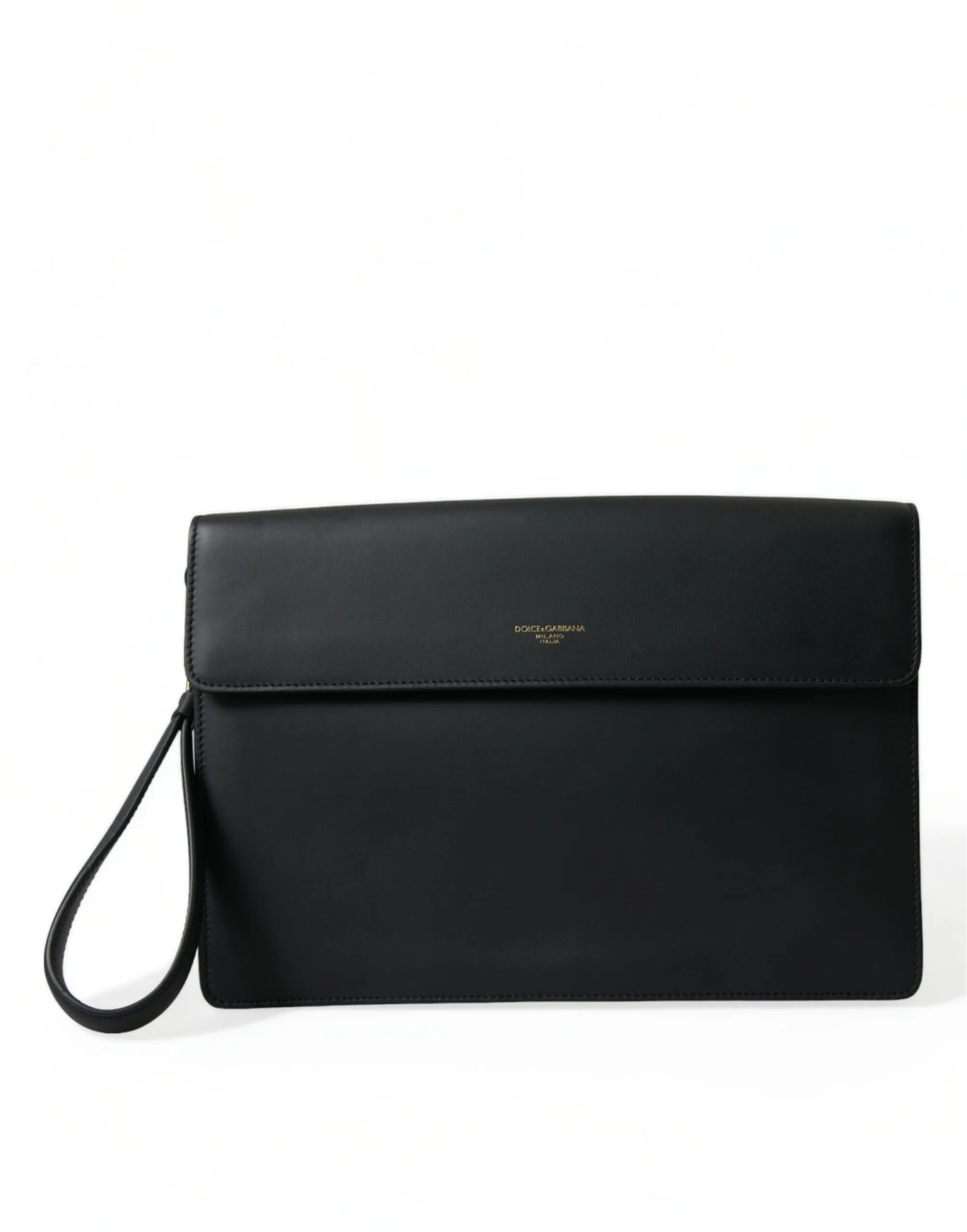 Elegant Black Calfskin Document Clutch