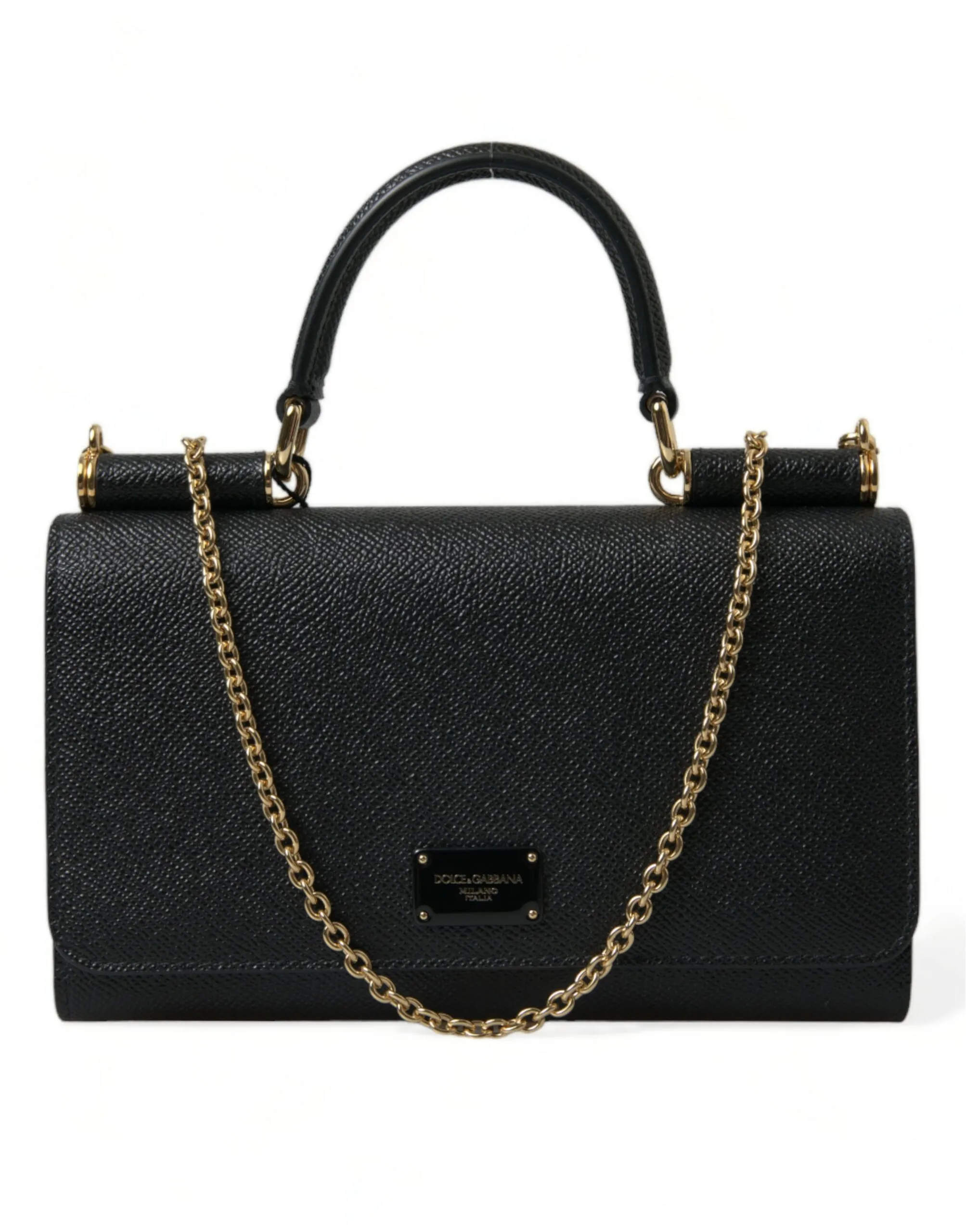 Dolce & Gabbana Women's Elegant Leather Chain-Strapped Phone Case