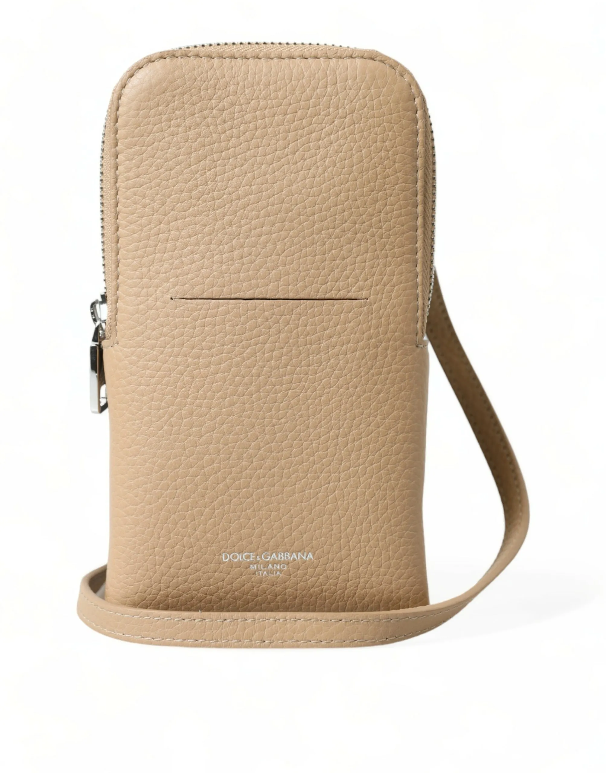 Dolce & Gabbana Women's Chic Beige Leather Crossbody Phone Bag