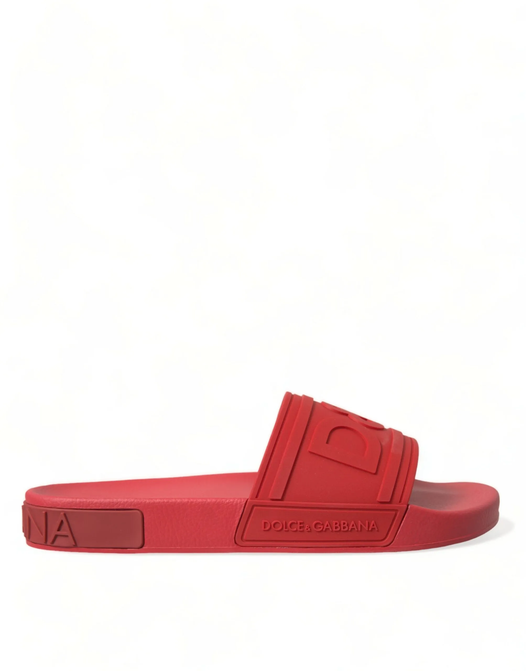 Dolce & Gabbana Men's Classic Red Rubber Beachwear Slides