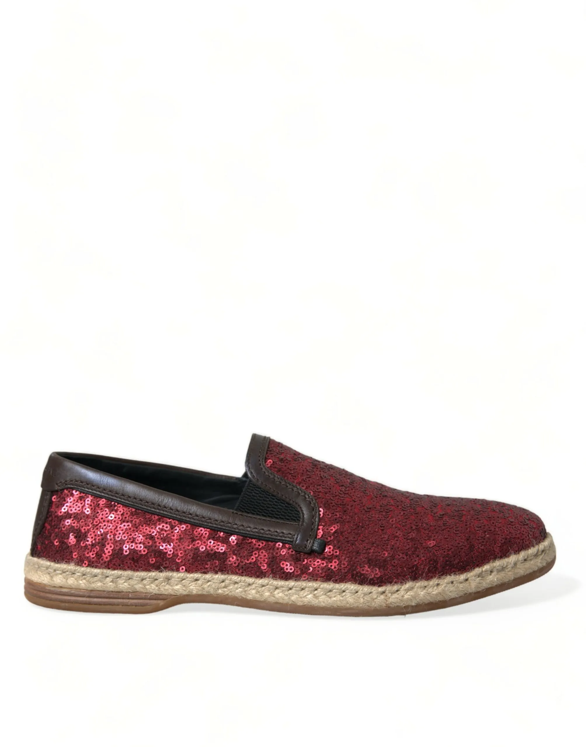 Dolce & Gabbana Men's Red Sequined Leather Loafers