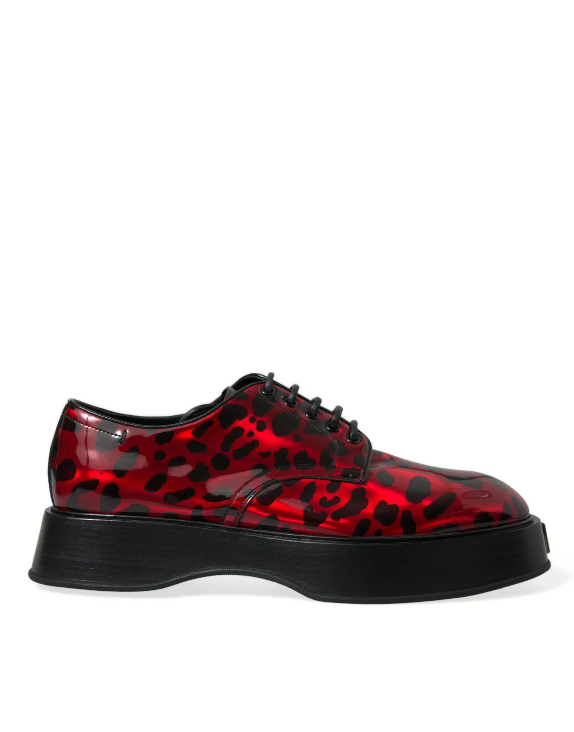 Dolce & Gabbana Men's Exquisite Red Calfskin Leather Derby Shoes