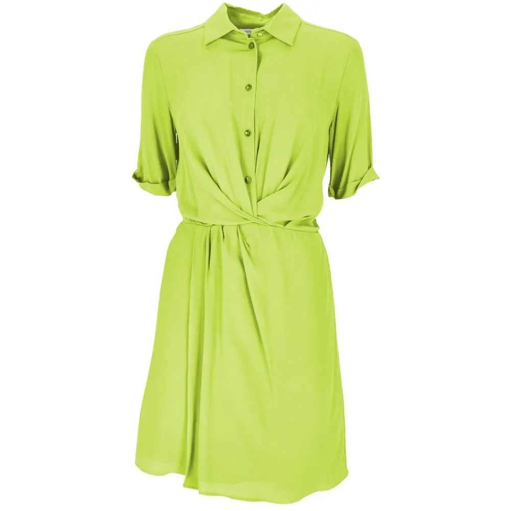 Patrizia Pepe Women's Elegant Green Flared Short Sleeve Shirtdress