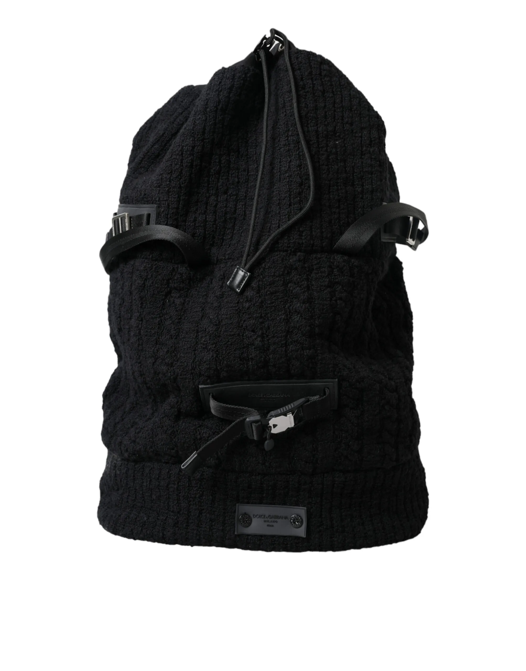 Dolce & Gabbana Men's Elegant Tricot Wool-Blend Backpack in Black