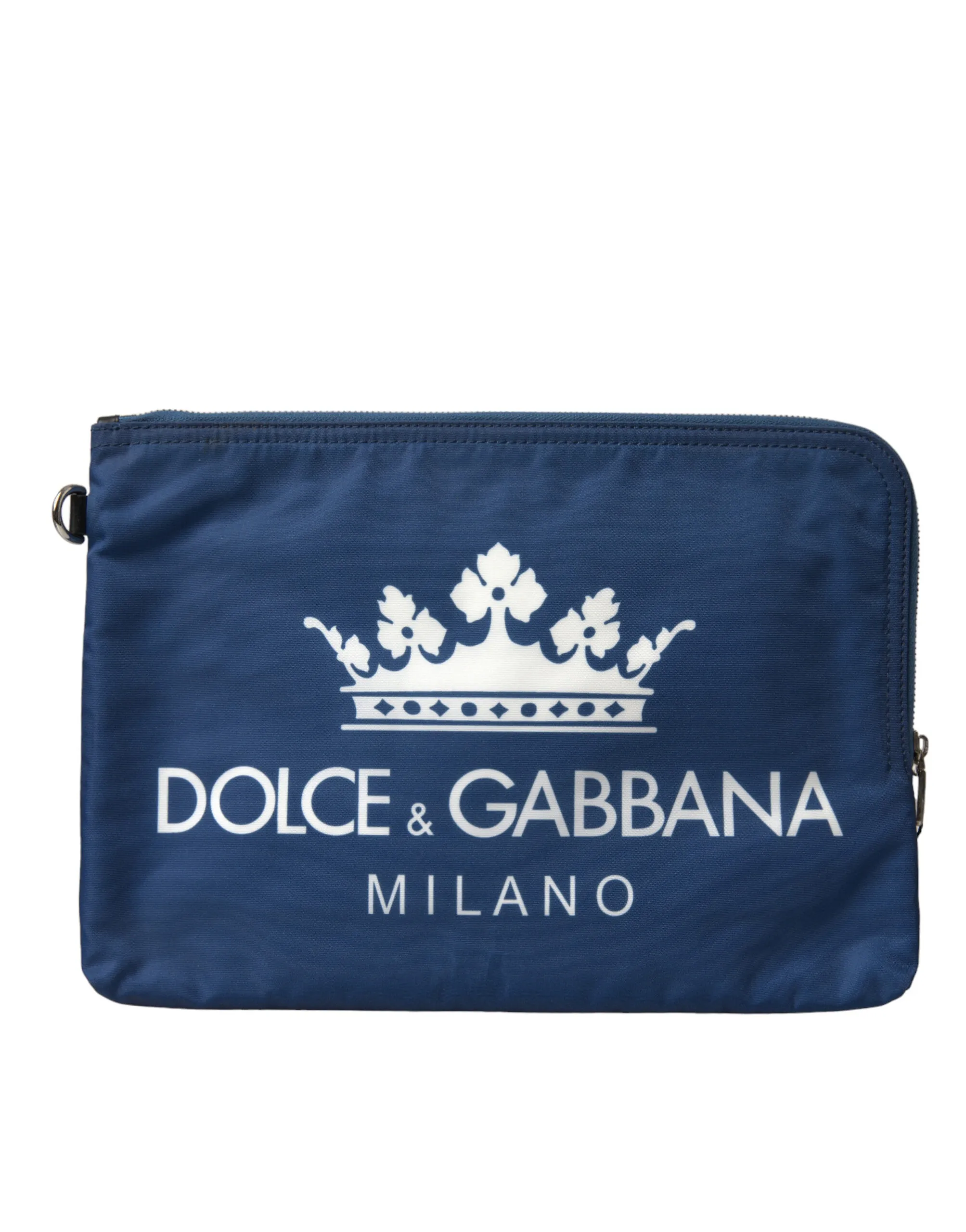 Dolce & Gabbana Men's Elegant Blue Nylon Zipped Clutch