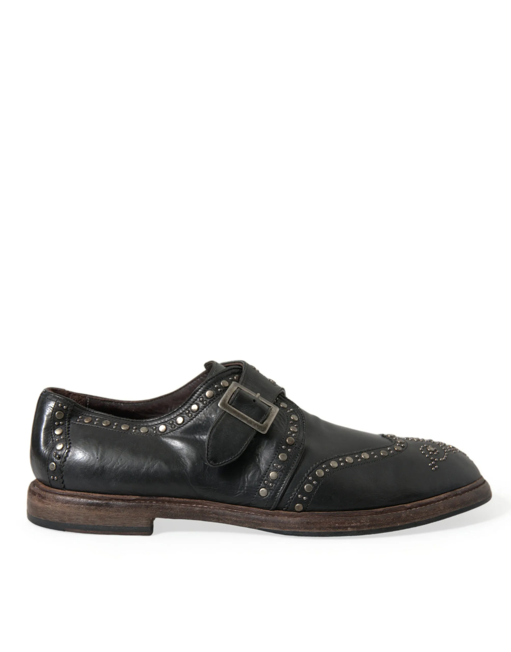 Dolce & Gabbana Men's Elegant Calfskin Leather Monk Straps