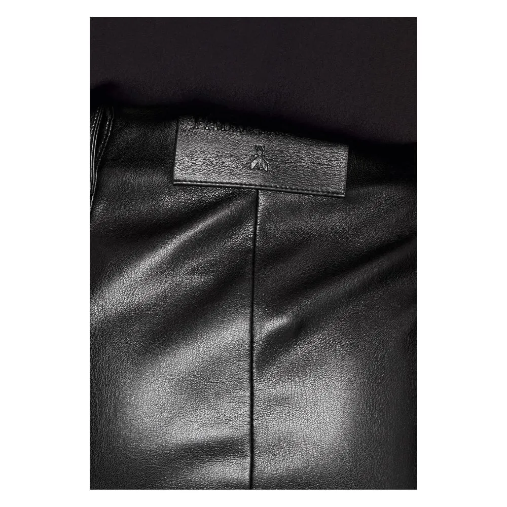Patrizia Pepe Women's Chic Faux Leather Midi Skirt with Diagonal Zip