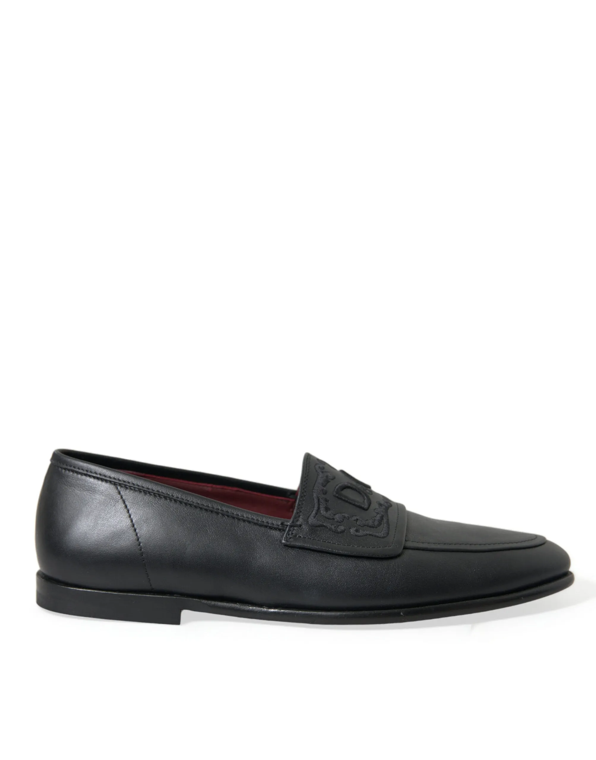 Dolce & Gabbana Men's Elegant Black Embroidered Loafers