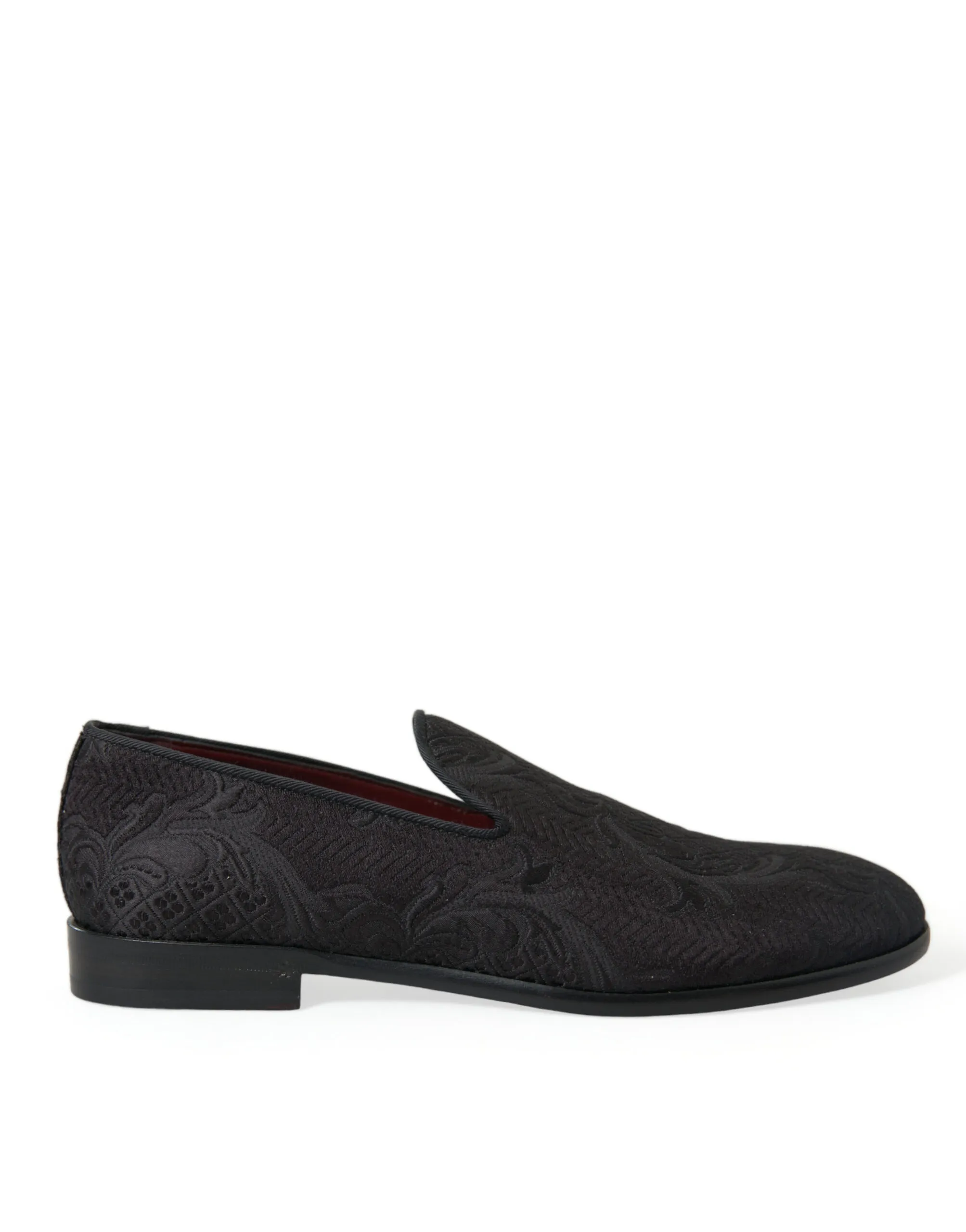 Dolce & Gabbana Men's Elegant Black Brocade Dress Loafers