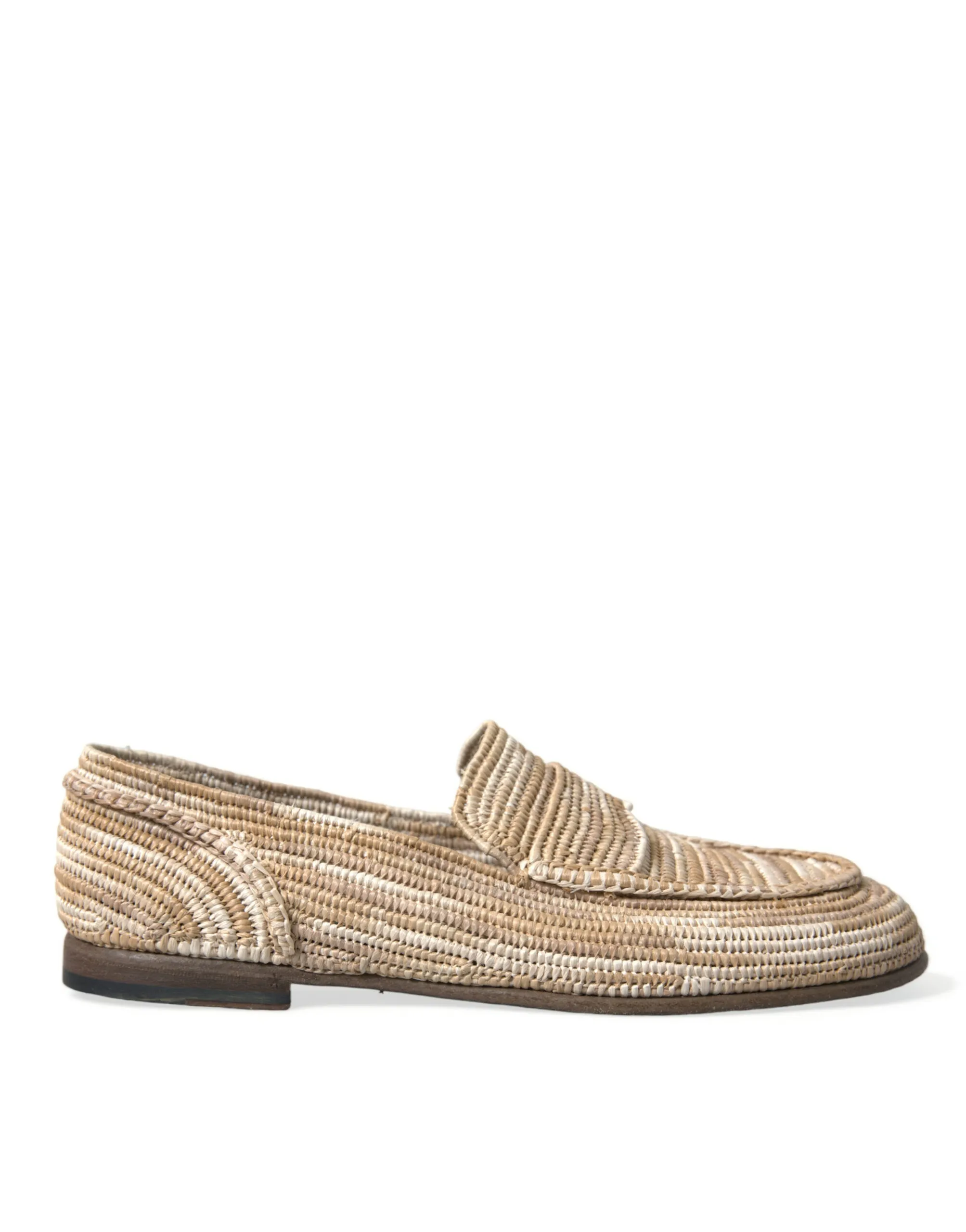 Dolce & Gabbana Men's Elegant Beige Leather Loafers for Men