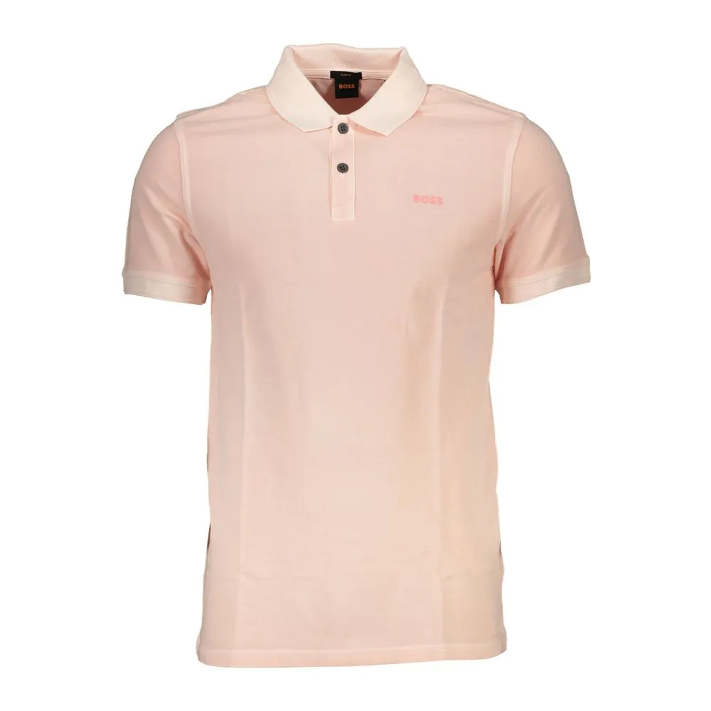 Hugo Boss Pink Cotton Men Polo Shirt