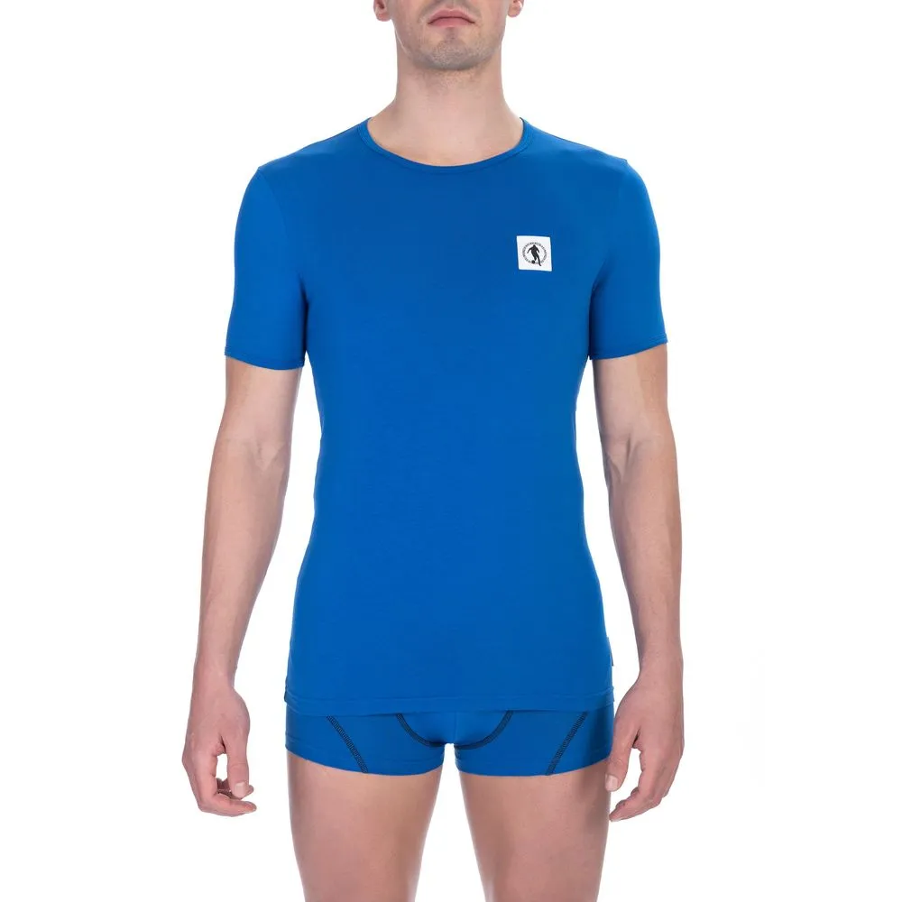 Bikkembergs Blue Cotton Men T-Shirt Bi-Pack Crew Neck