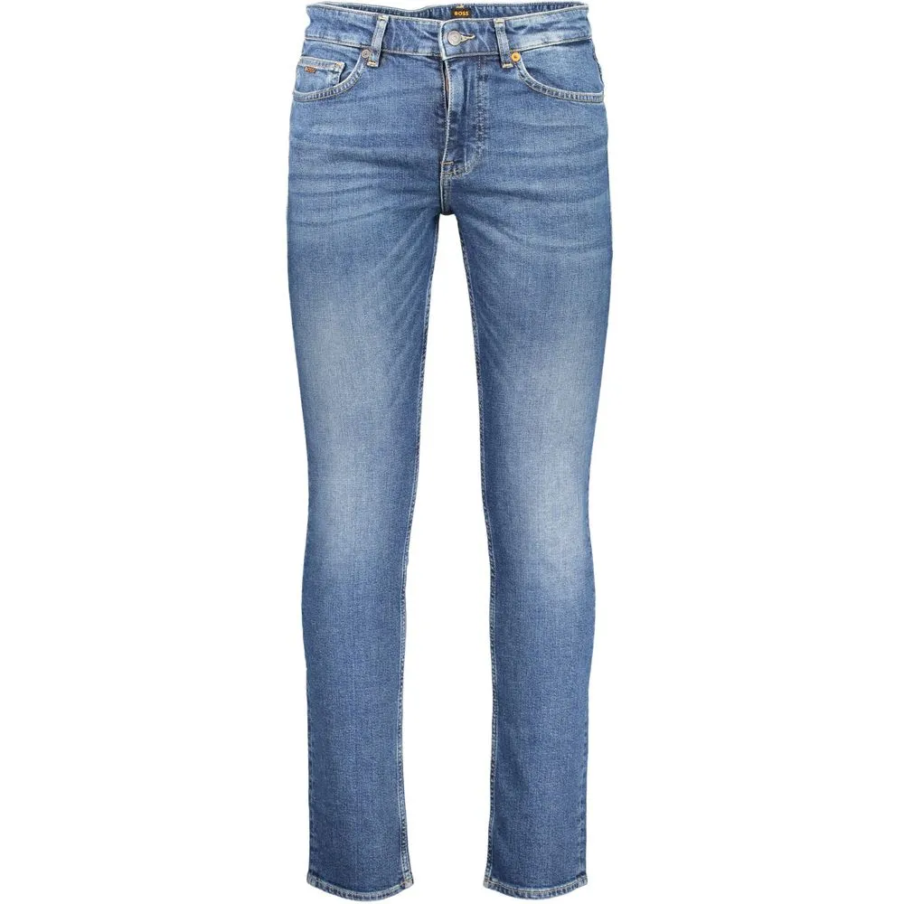 Hugo Boss Men's Blue Cotton Men's Slim Jeans