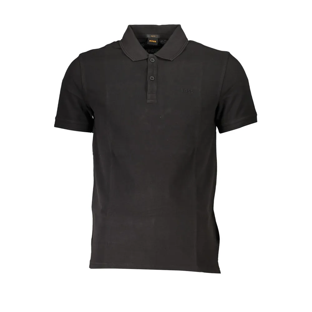 Hugo Boss Black Cotton Men Polo Shirt