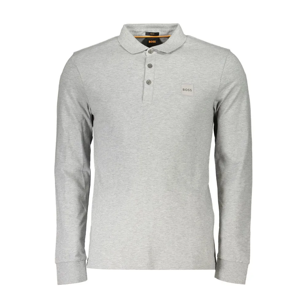 Hugo Boss Gray Cotton Men Polo Shirt