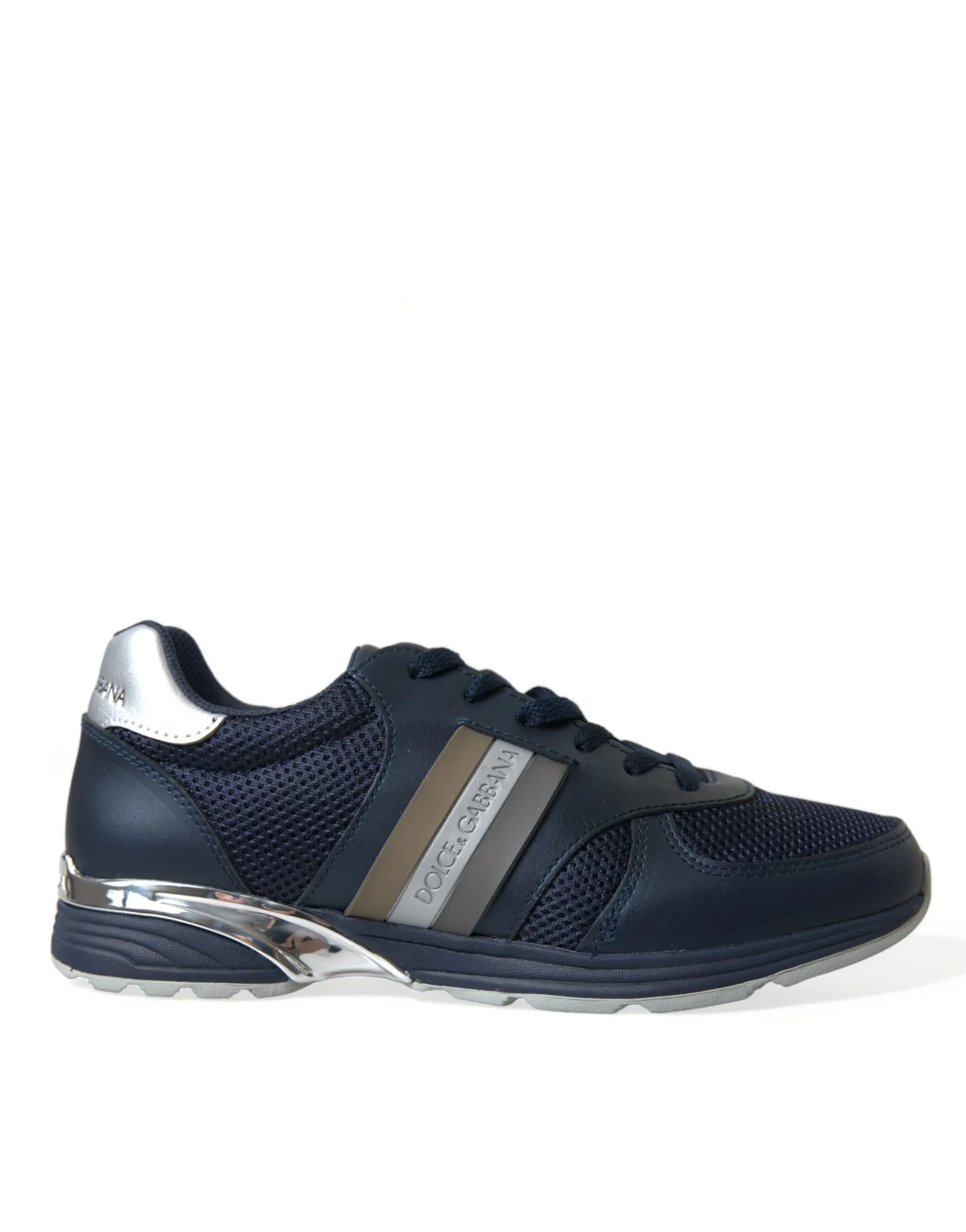 Dolce & Gabbana Men's Elegant Blue Leather Low Top Sneakers