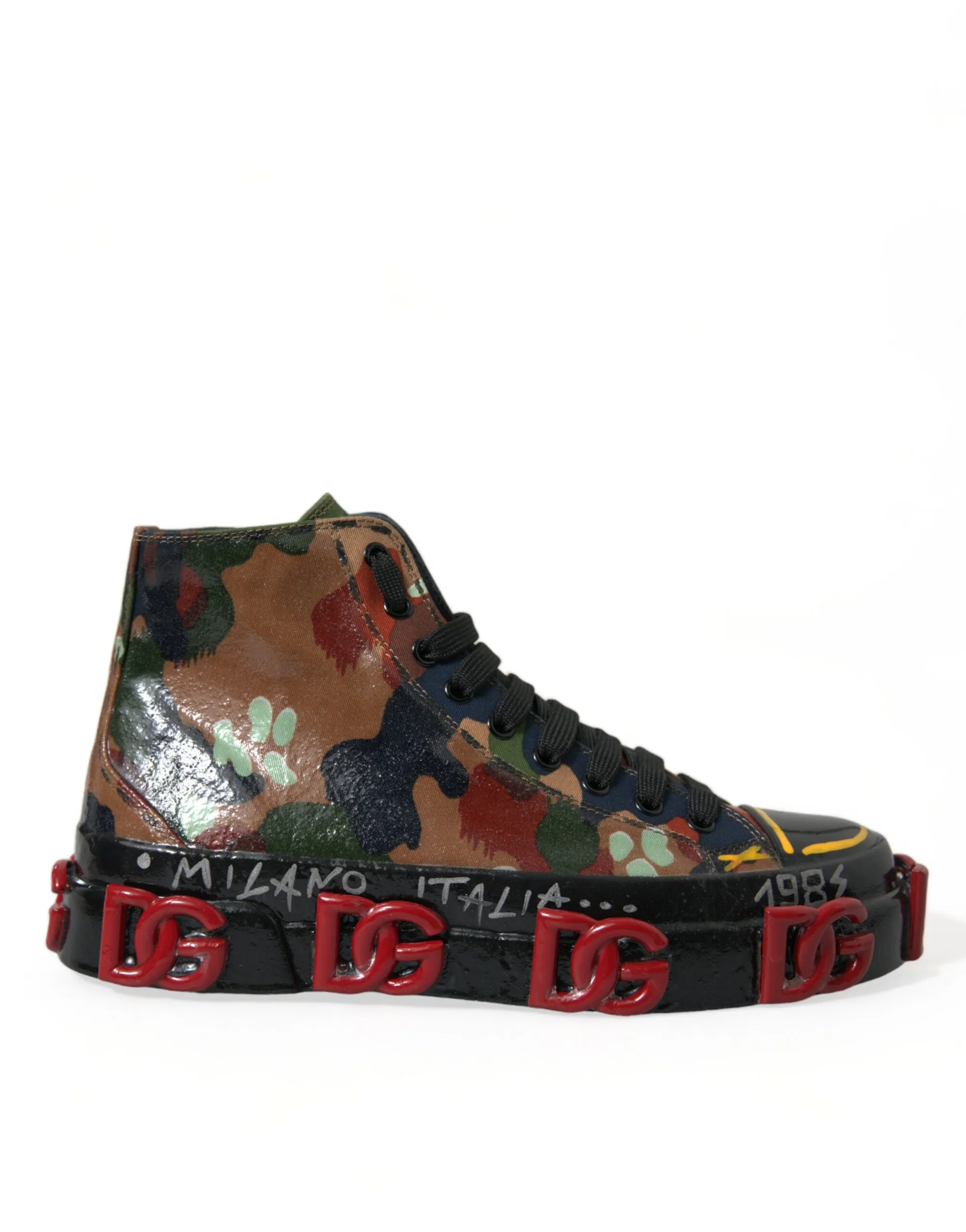 Dolce & Gabbana Men's Multicolor High-Top Sneakers with Luxe Appeal