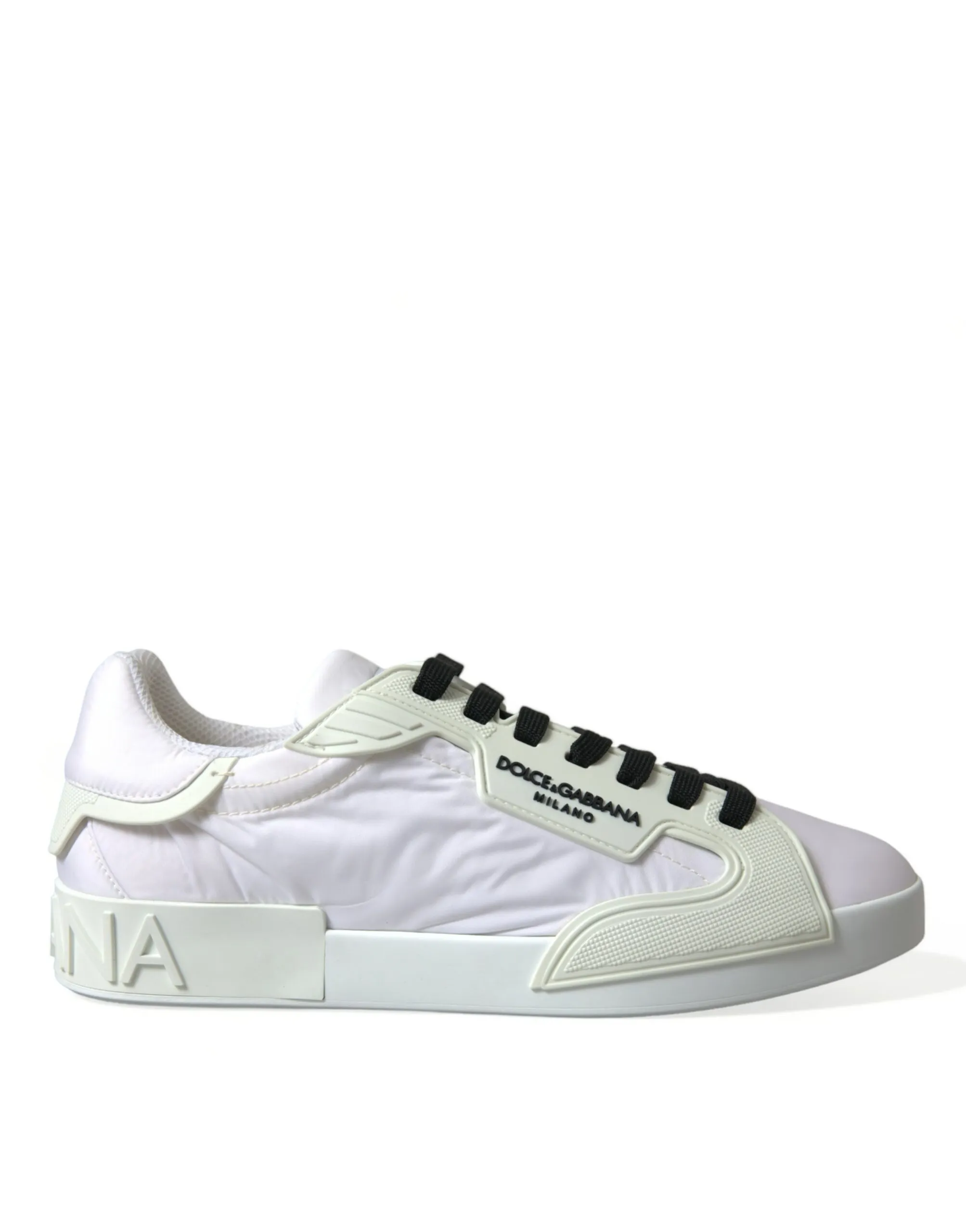 Dolce & Gabbana Men's Elegant Off-White Leather Sneakers