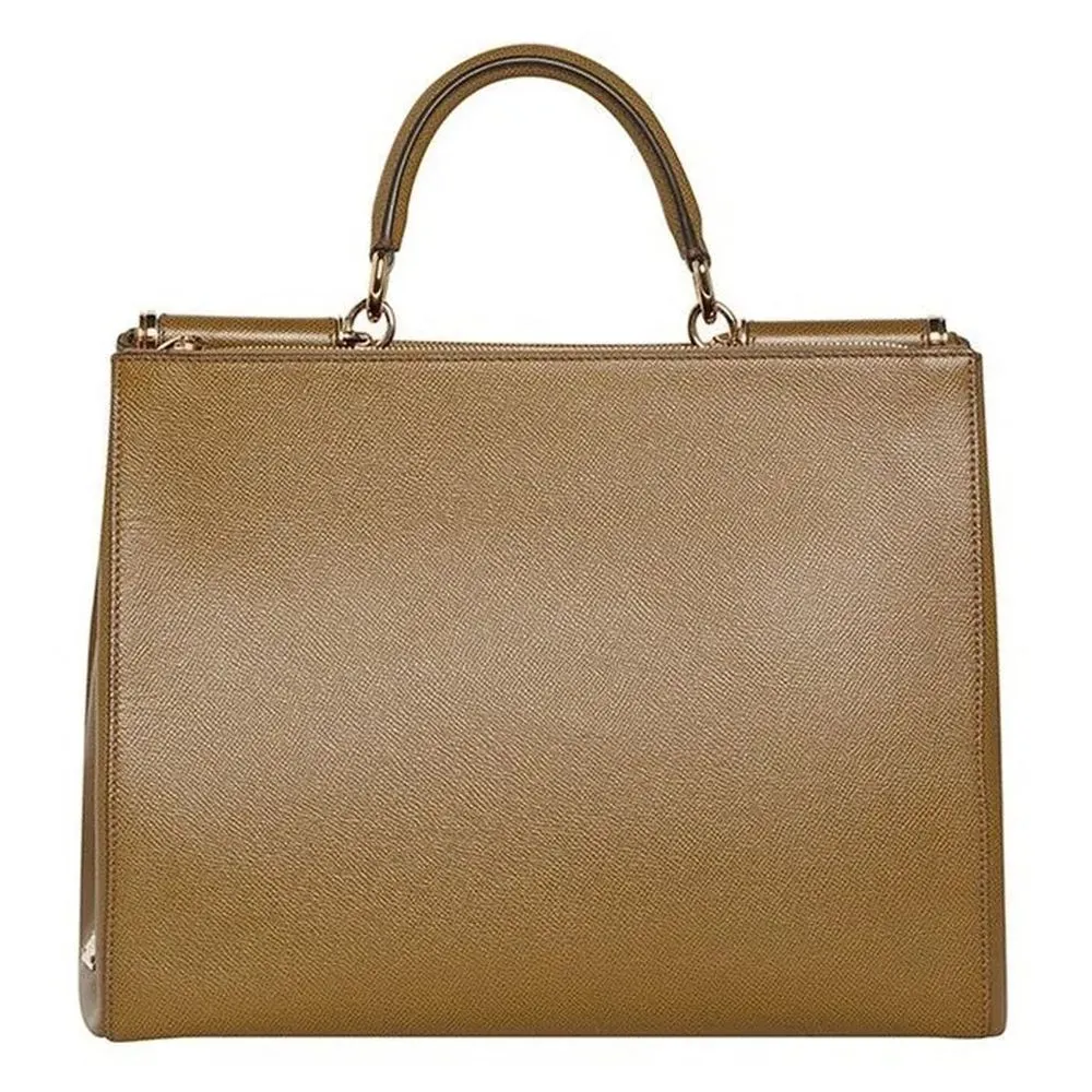 Dolce & Gabbana Women's Elegant Calfskin Leather Shopper with Gold Accents