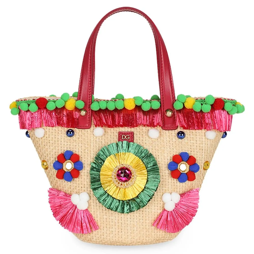 Dolce & Gabbana Women's Multicolor Canvas Leather Handbag