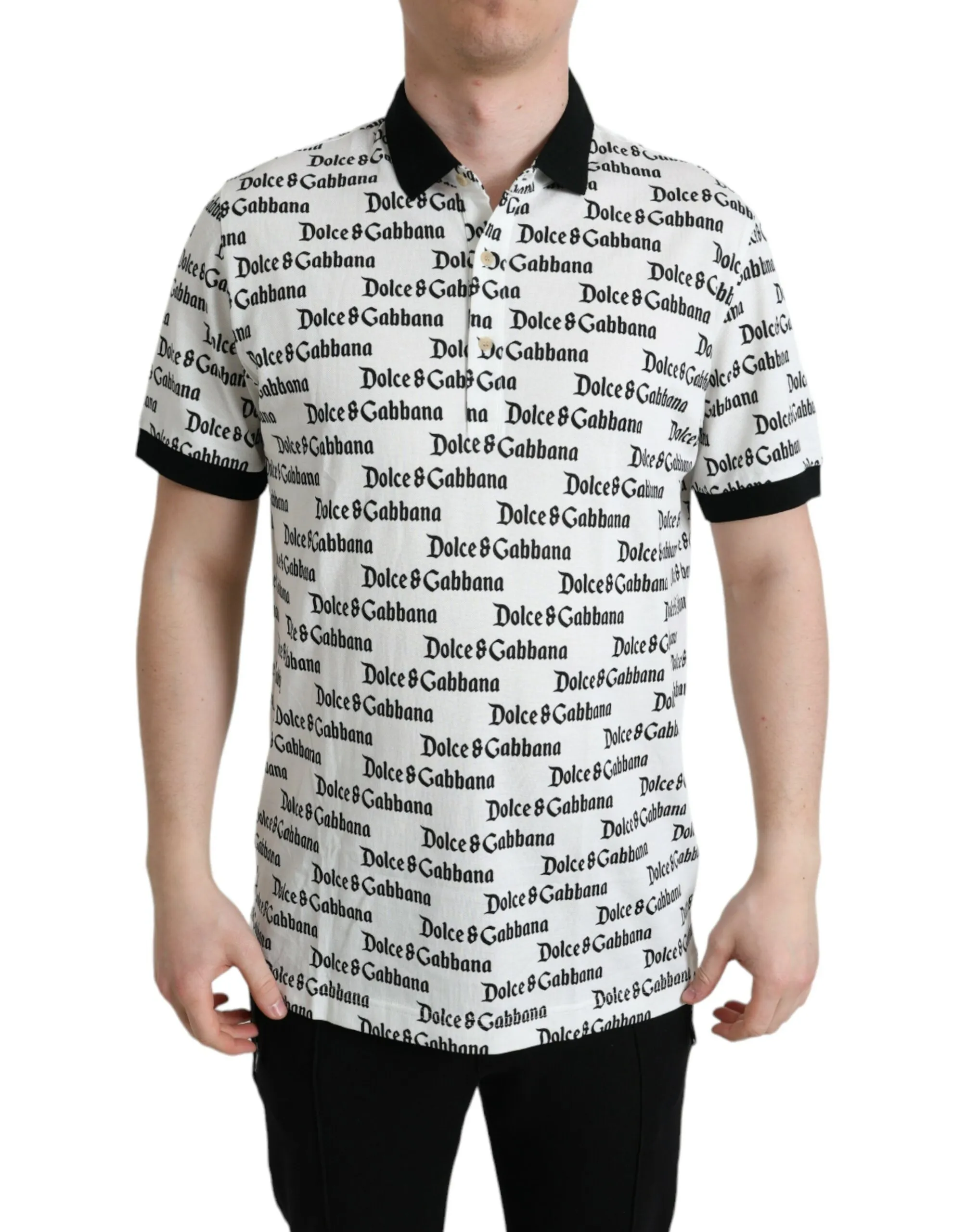 Dolce & Gabbana Men's Stunning Authentic Logo Polo T-Shirt