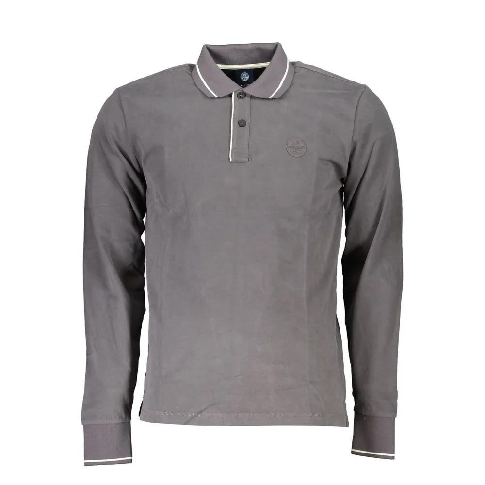 North Sails Gray Cotton Men Polo Shirt